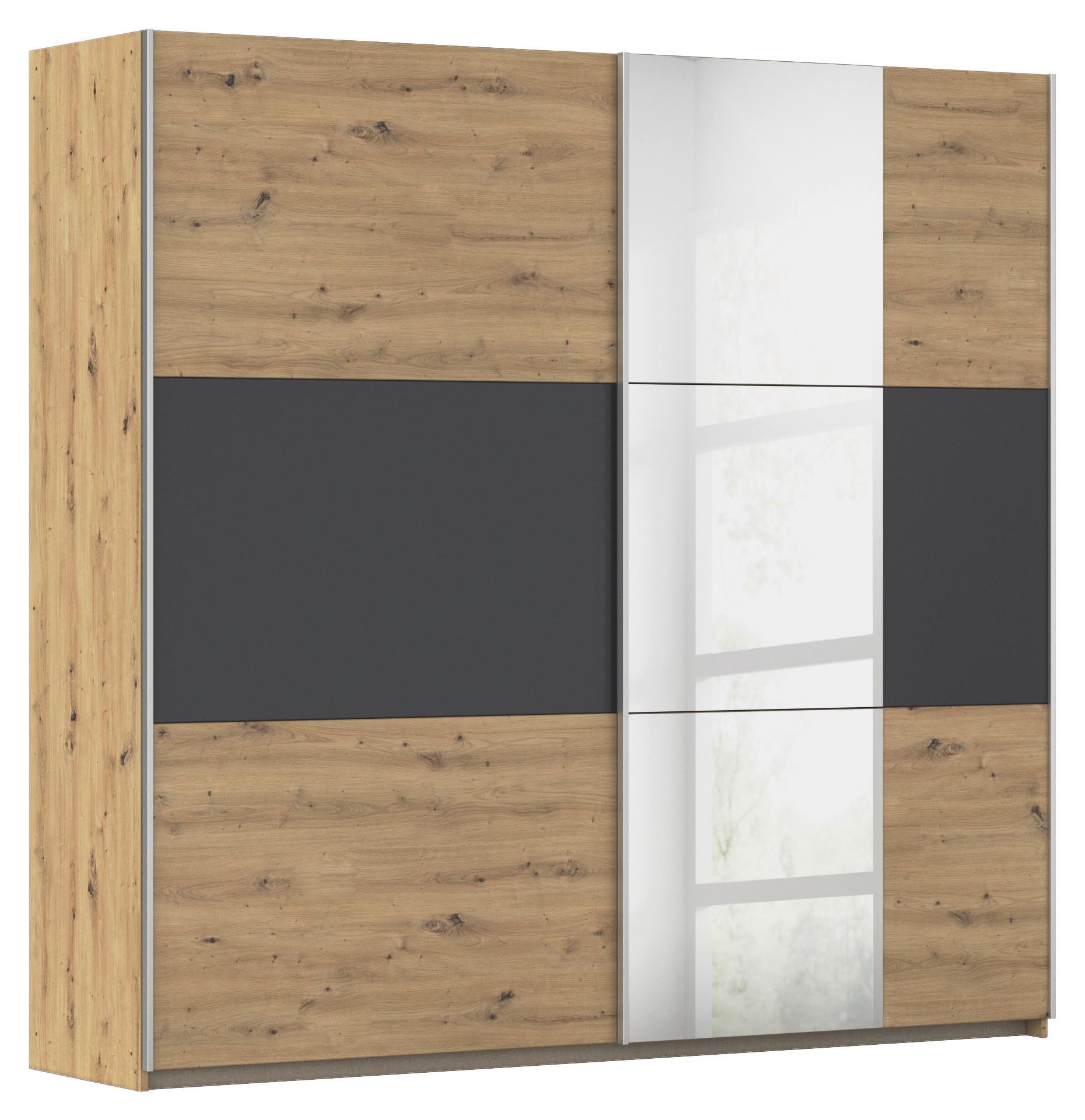 Ormar S Kliznim Vratima Foster - siva/hrast Artisan, Konvencionalno, drvni materijal/metal (218/210/59cm) - Modern Living