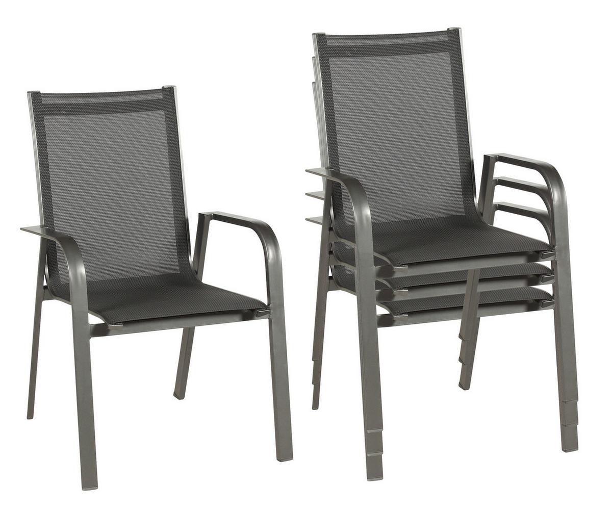 Gartengarnitur Urban 5-Teilig Metall/Texil - Schieferfarben/Anthrazit, Basics, Textil/Metall (160+60/98/72cm) - Acamp