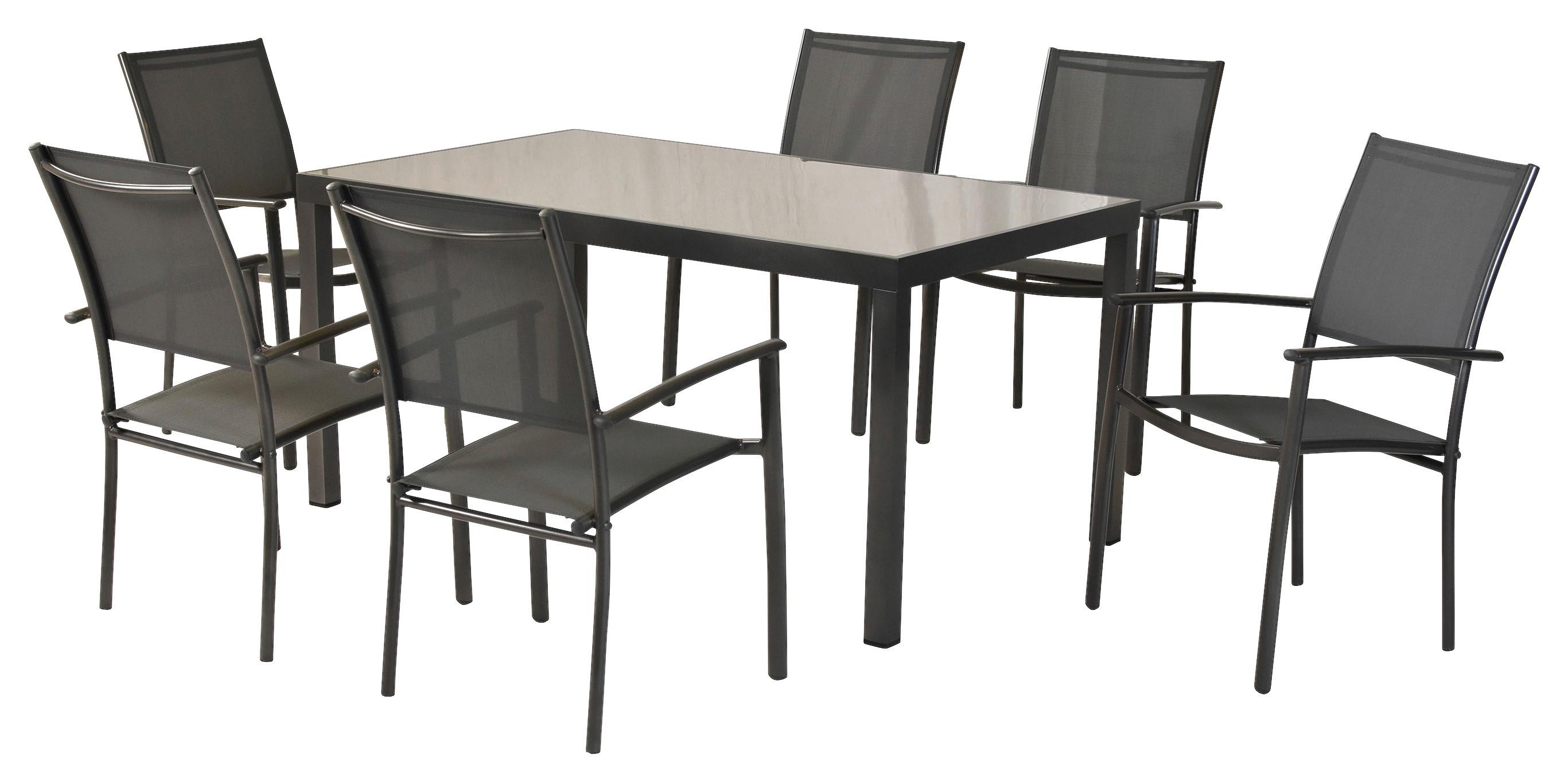 Vrtni Set Milano, 7-Delni - siva/barve grafita, Moderno, kovina/tekstil - Gardenson