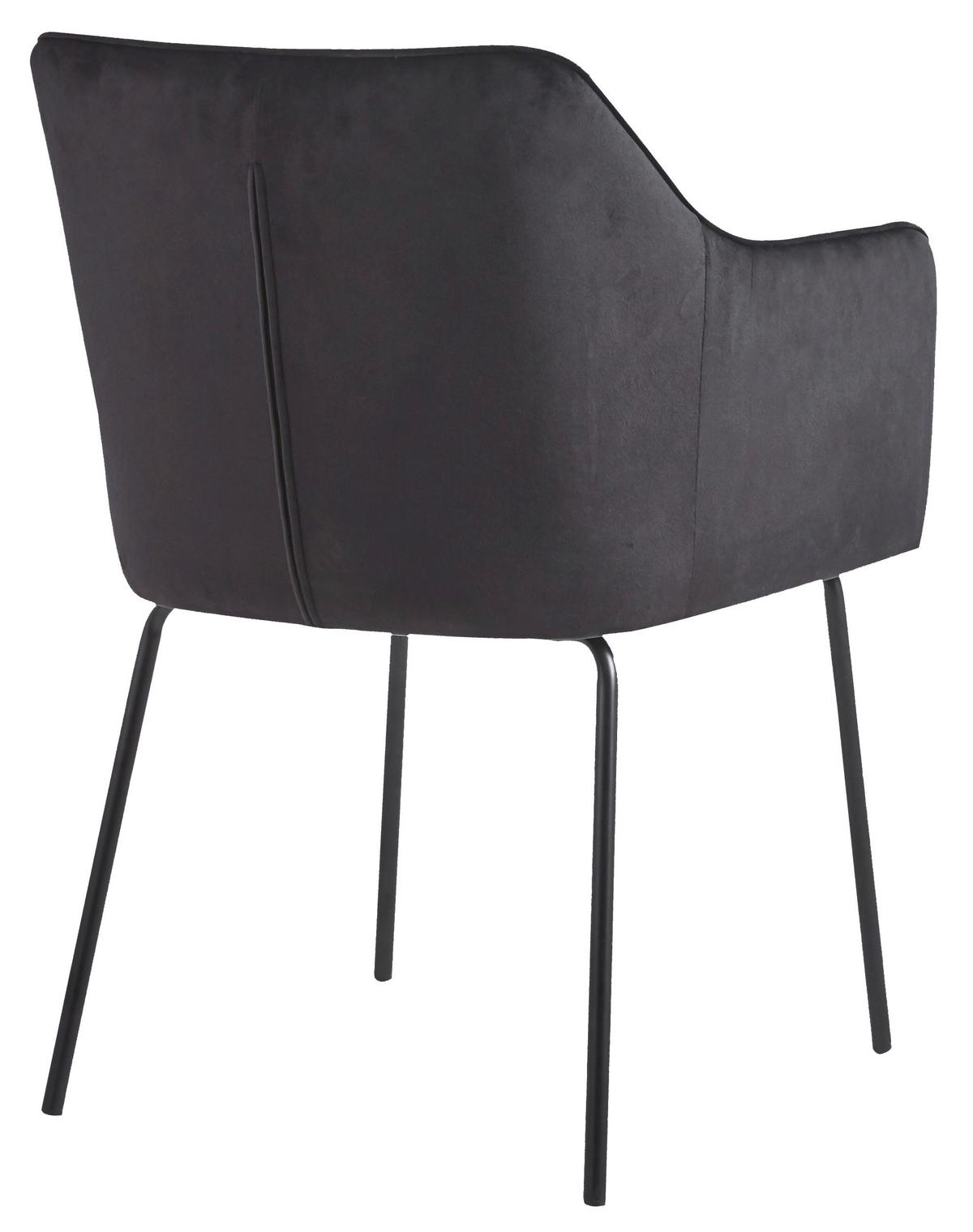 ARMLEHNSTUHL VALIA - Anthrazit/Schwarz, Design, Holzwerkstoff/Textil (48,5cm) - MID.YOU