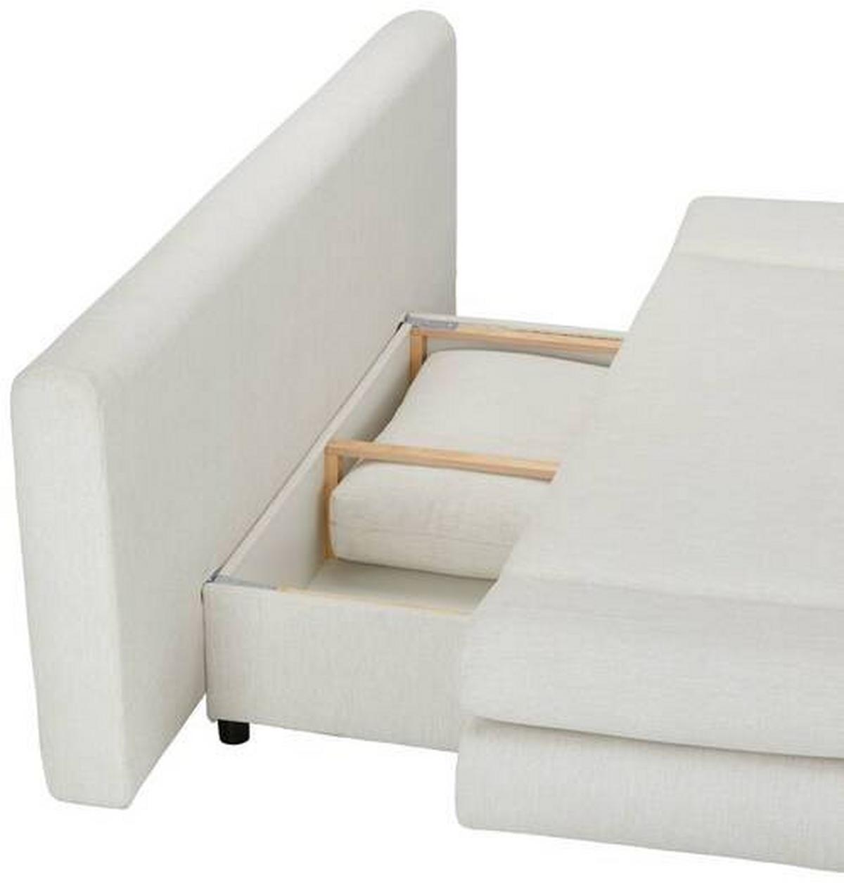 Schlafsofa in Weiss mit Bettfunktion - Weiss/Schwarz, Modern, Textil (191/42-76/86cm) - Mömax