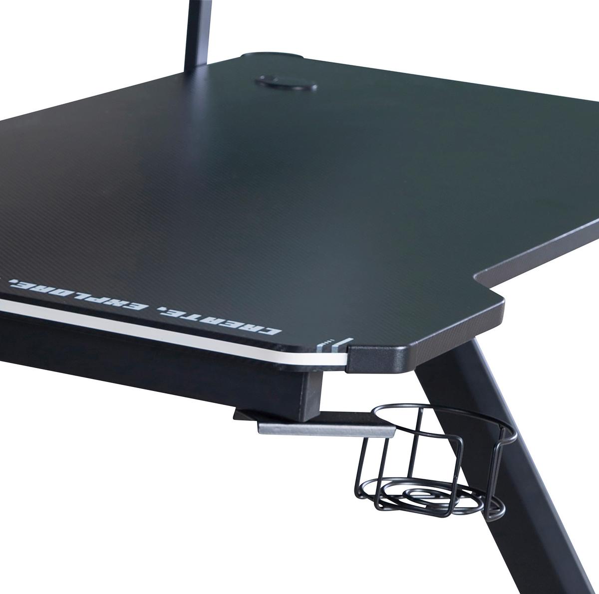 Gamingtisch Minecraft Schwarz - Schwarz, MODERN, Holzwerkstoff/Metall (120/60/89,5cm) - Minecraft