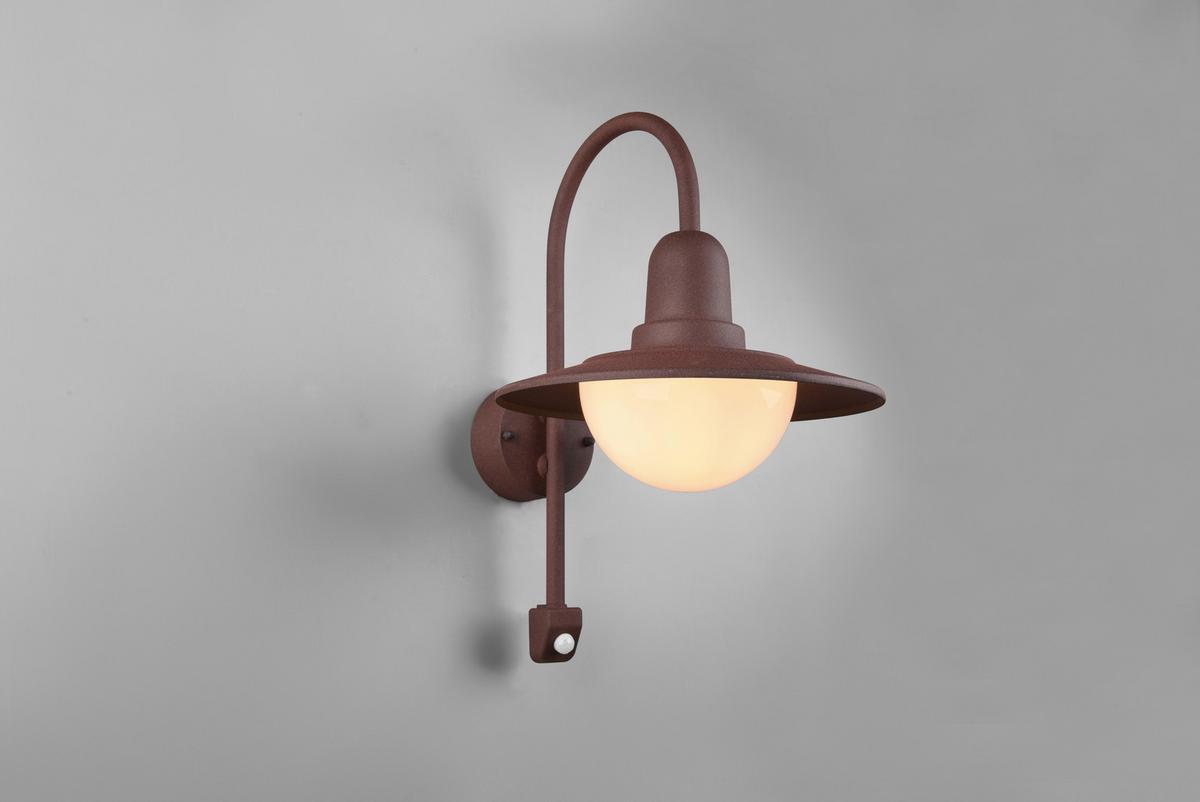 Außenwandleuchte Norman Weiß/Rostfarben max. 40 Watt - Rostfarben/Weiß, KONVENTIONELL, Glas/Metall (30/45,5/38cm) - Trio Leuchten