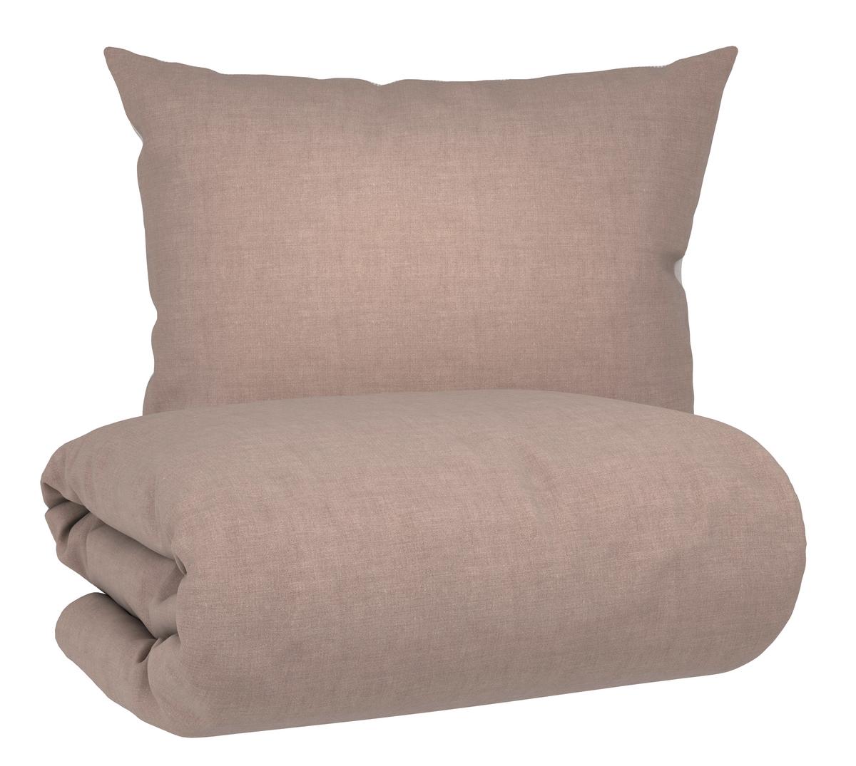 Posteljina Chambray Stripes 140x200/60x80cm - bijela/bež, Moderno, tekstil (140/200cm) - Mömax