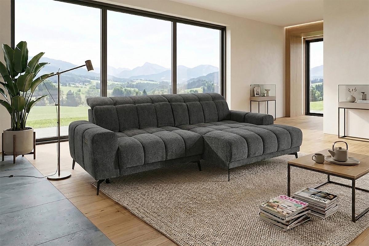 Coltar LAYA - galben muștar/antracit, Modern, textil (250/155cm) - Premium Living