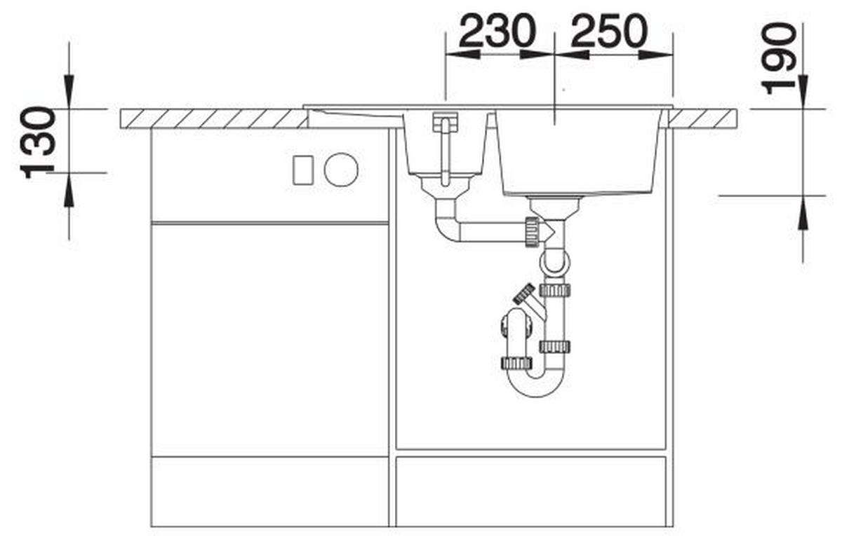 Spüle Metra 6S Typ:513473 Anthrazit - Anthrazit, Stein (78/50cm) - Blanco