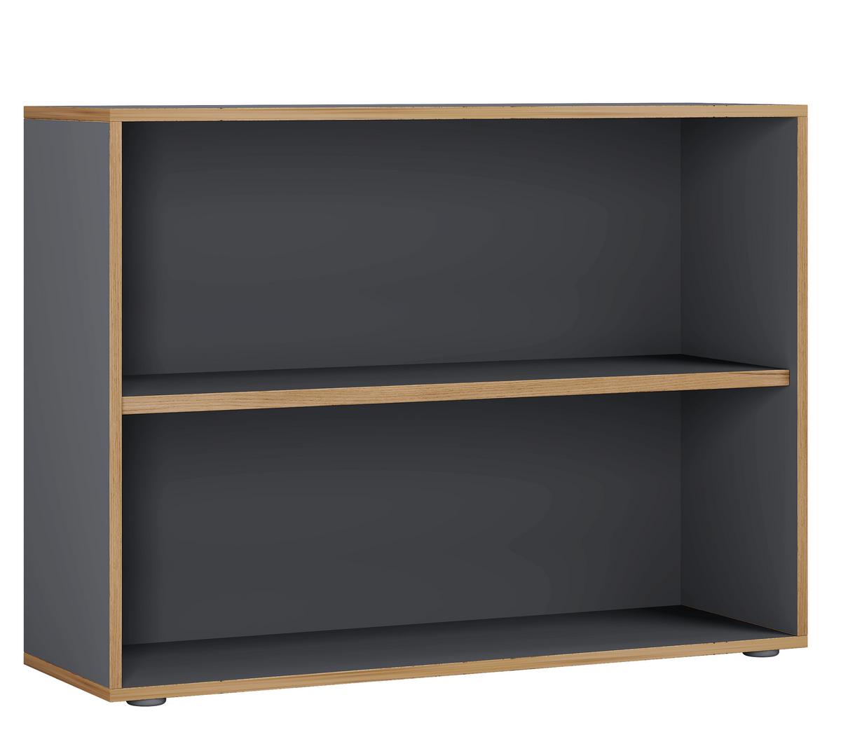Pisarniški Regal Salia B100, Antracit, Barva Hrasta - črna/medeni hrast, Design, umetna masa/leseni material (100/74/33cm) - MID.YOU