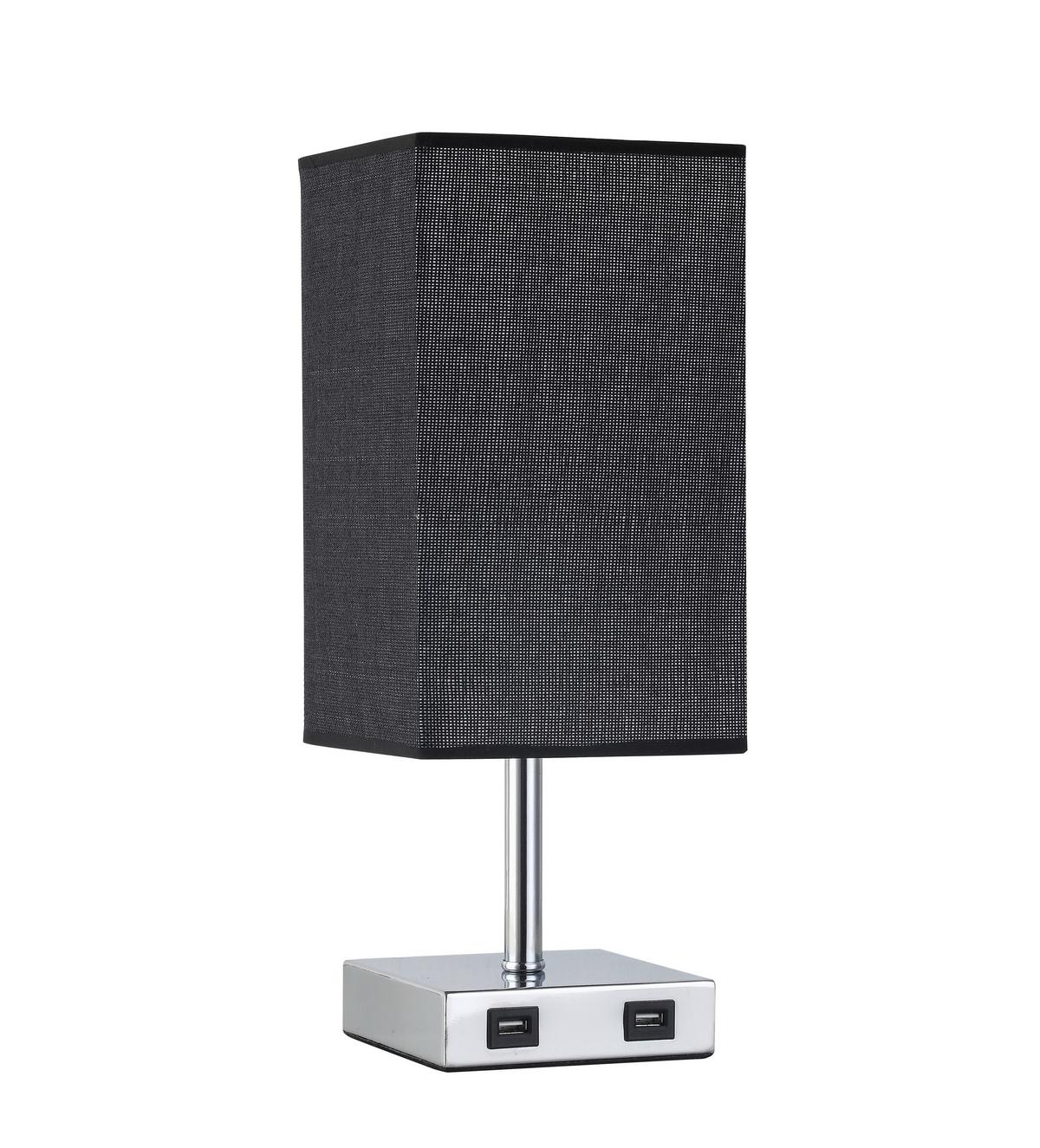 Tischleuchte Sabato in Schwarz max. 25 Watt - Chromfarben, Modern, Metall (14,5/14,5/38,5cm) - Modern Living