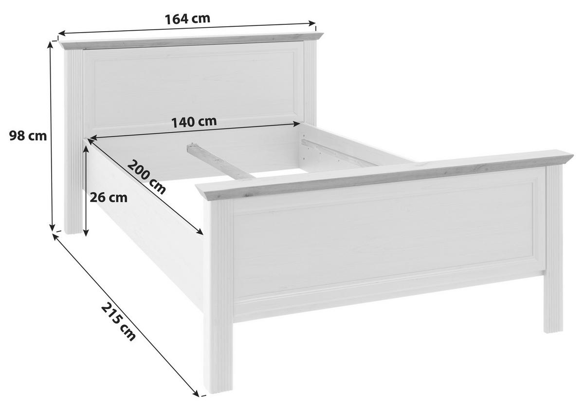 Klasični Krevet Jasmin Ii - crna/grafitno siva, Lajfstajl, pločasti materijal/plastika (140/200cm) - Zandiara