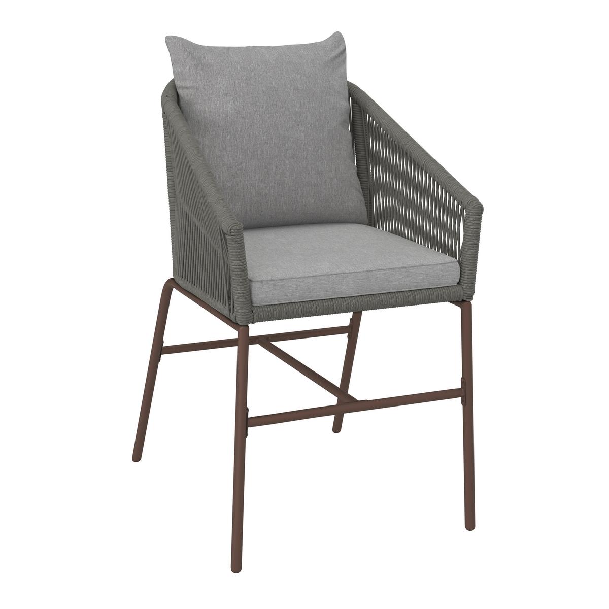 GARTENGARNITUR GIOVANNA - Braun/Grau, Modern, Holz/Textil (100/74cm) - Bessagi Garden