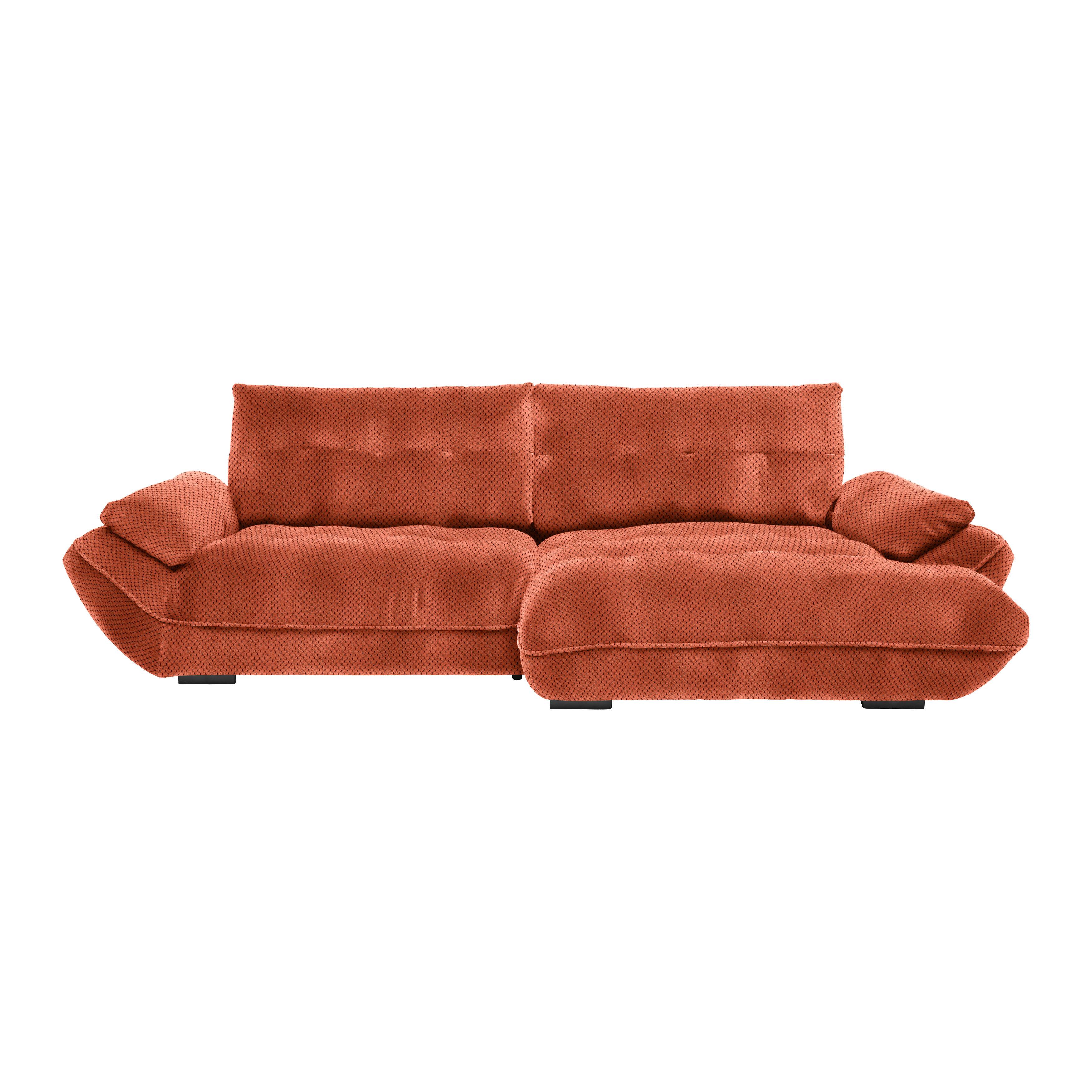 Wohnlandschaft Vivo Terracotta - Terracotta/Schwarz, MODERN, Kunststoff/Textil (317/63/179cm) - Premium Living