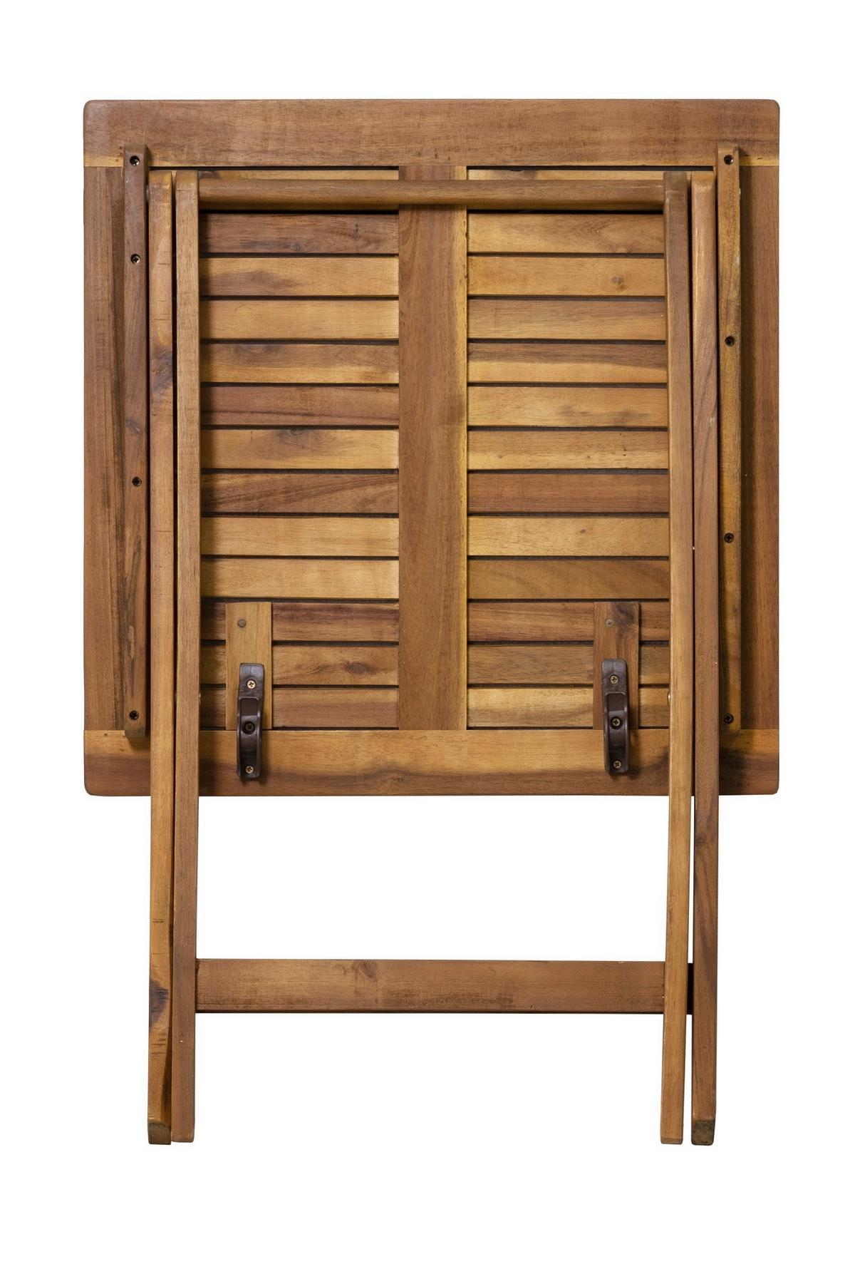 Balkonset 3-tlg. Naturfarben Akazienholz - Naturfarben, Natur, Holz - Gardenson