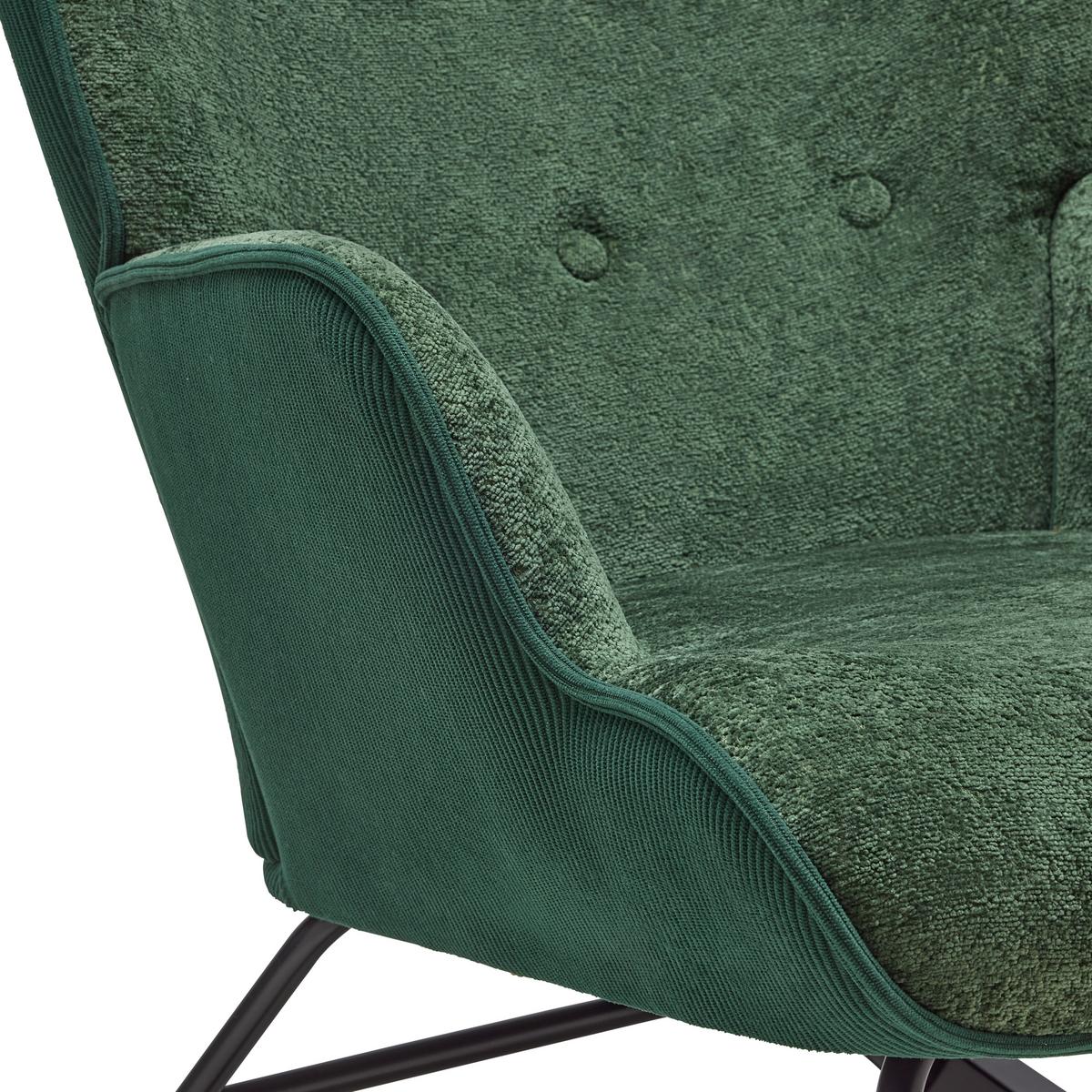 Schaukelstuhl Rock Grün/Schwarz - Schwarz/Grün, MODERN, Holz/Textil (66/90/77cm) - Mömax