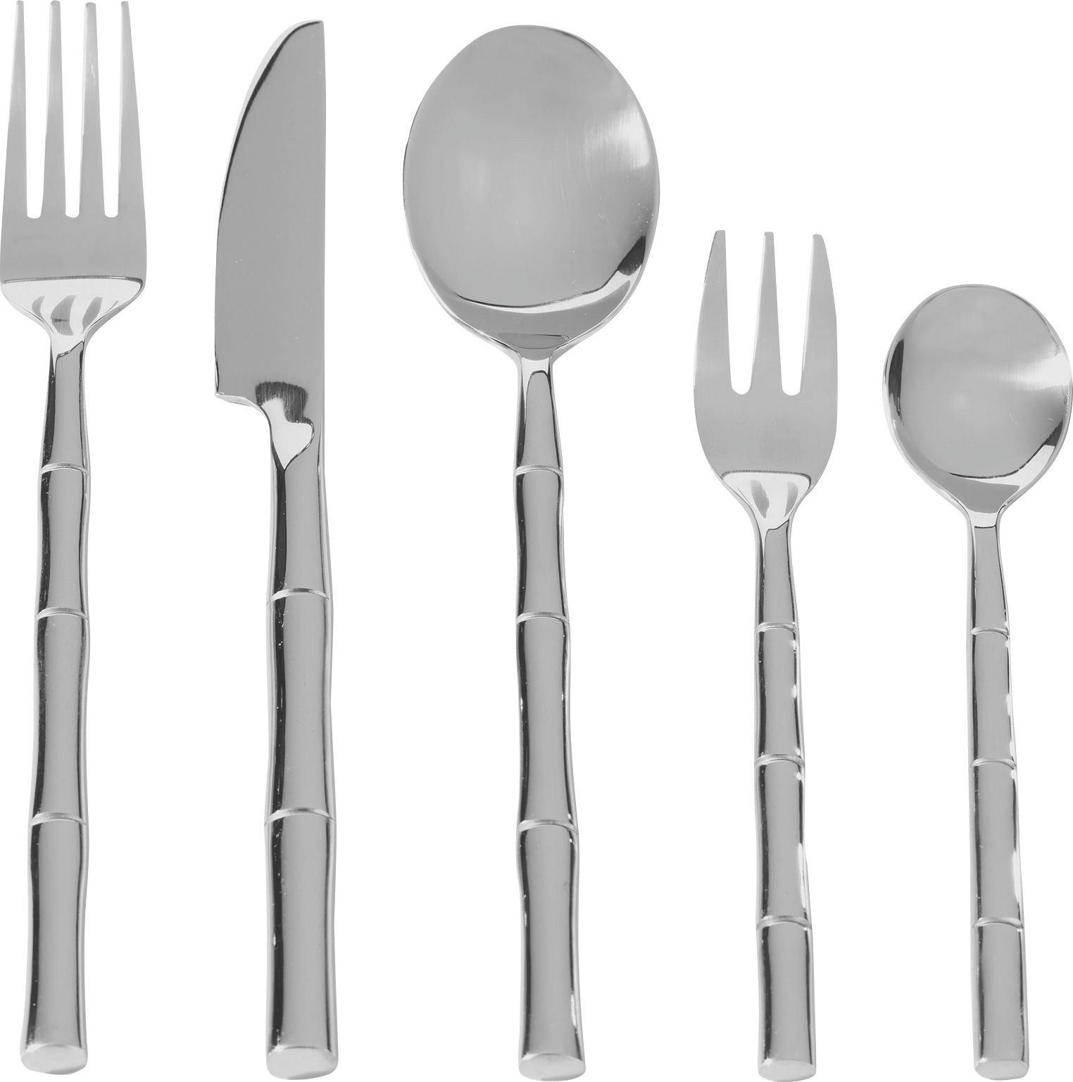Bestecket Nicole aus Metall, 30-teilig - Edelstahlfarben, Basics, Metall - Mömax modern living