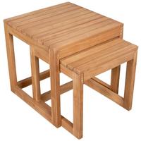 Beistelltisch-Set Woodie 2er-Set Holz - Teakfarben, KONVENTIONELL, Holz (50/40/50/40/50/40cm)
