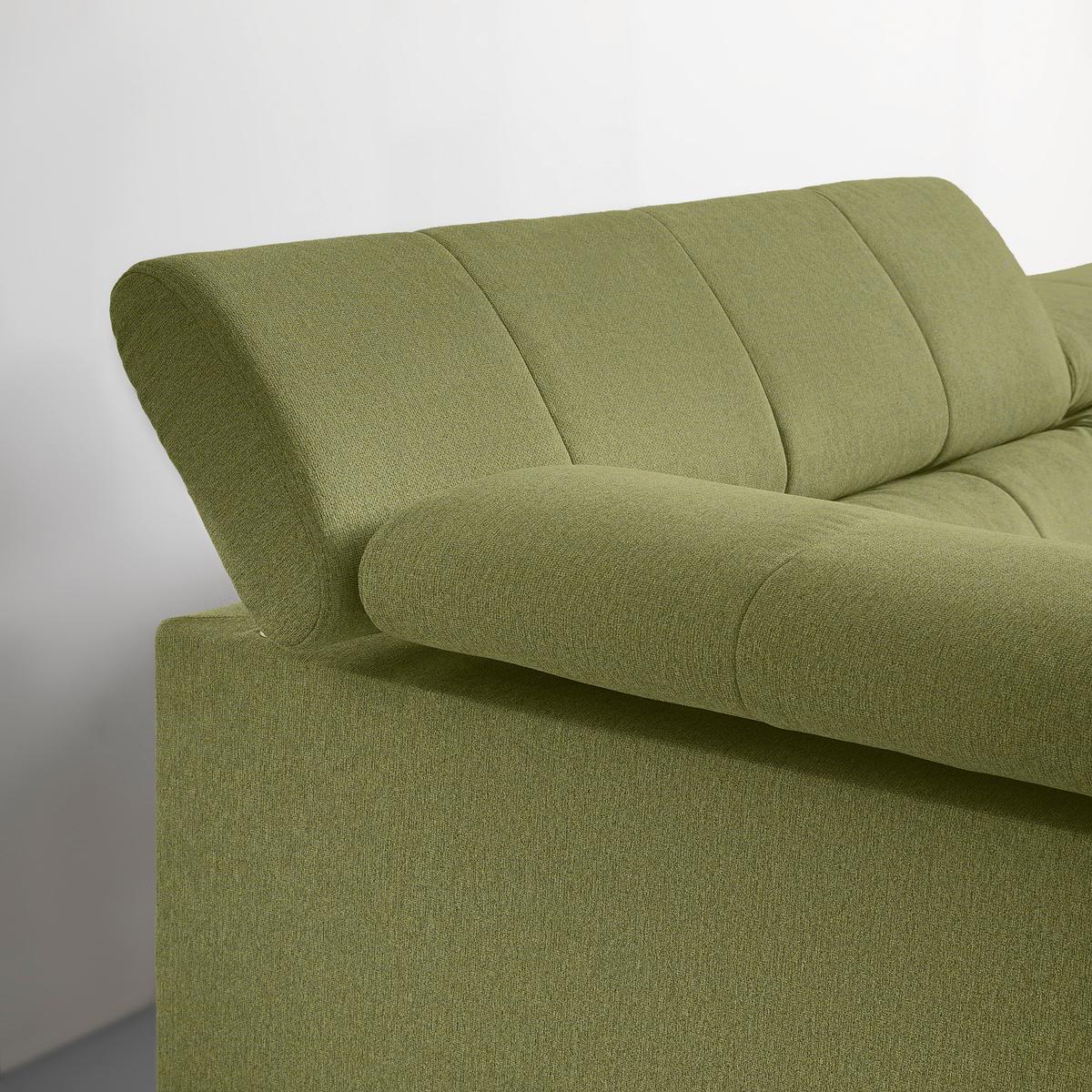 Wohnlandschaft Alberto Olivgrün - Schwarz/Olivgrün, MODERN, Textil/Metall (201/296cm) - Mömax