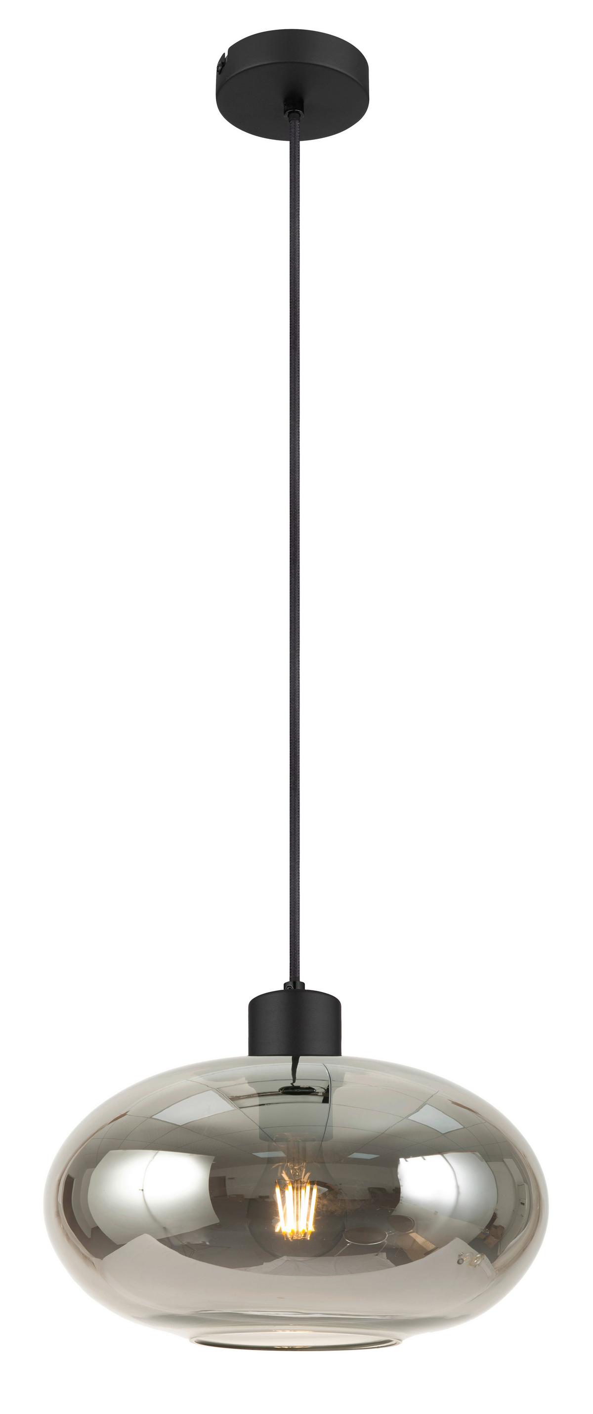 Viseča Svetilka Tipo - črna, Moderno, kovina/steklo (30/120cm) - Mömax