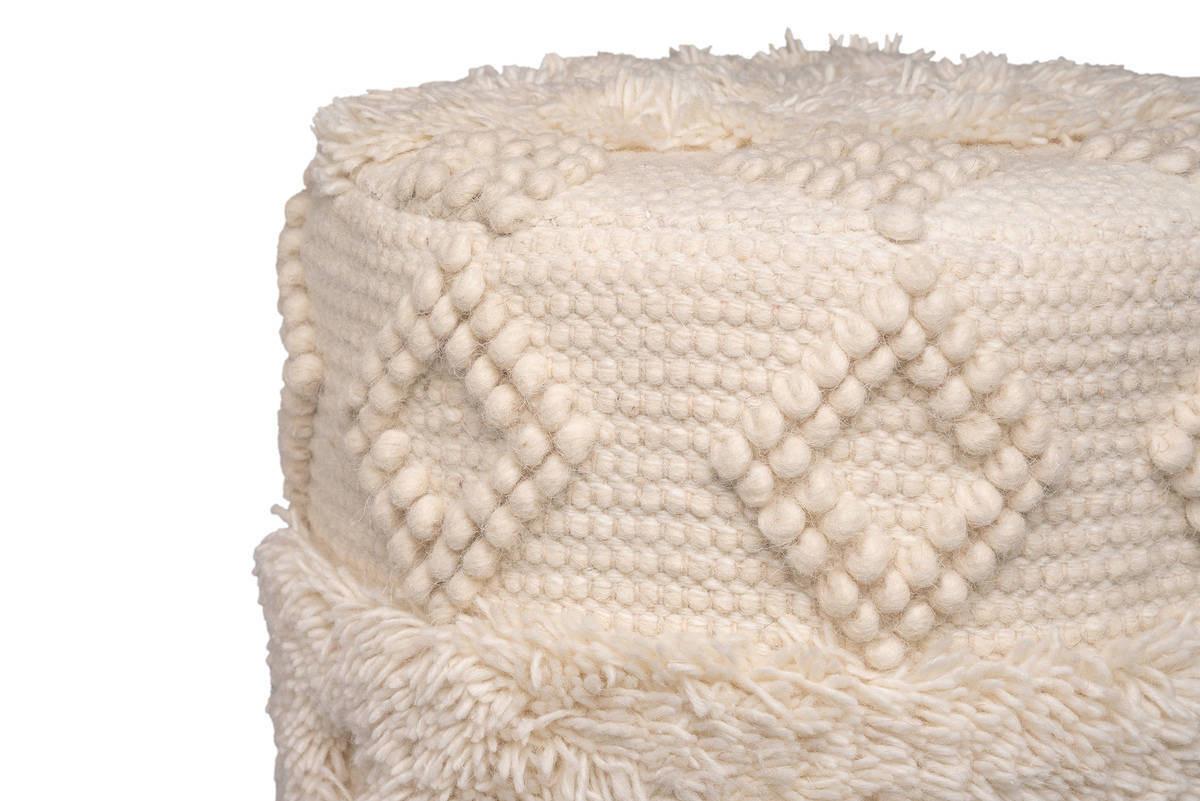 Hocker Bohist Naturfarben Makramee - Naturfarben/Akaziefarben, Trend, Holz/Textil (38/50/38cm) - Kayoom