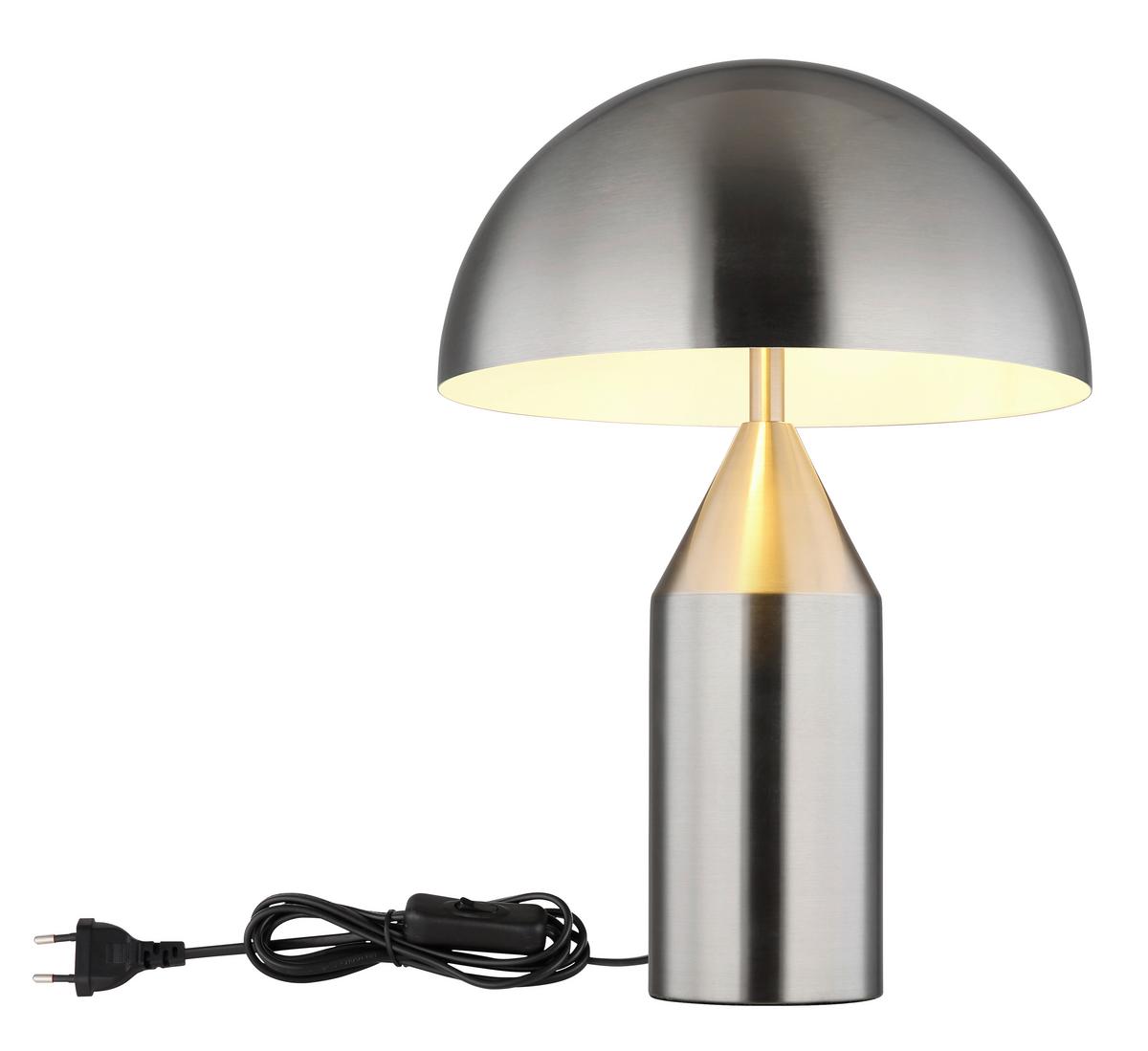 TISCHLEUCHTE 21030N - Weiss/Nickelfarben, Design, Metall (28/39cm) - Globo