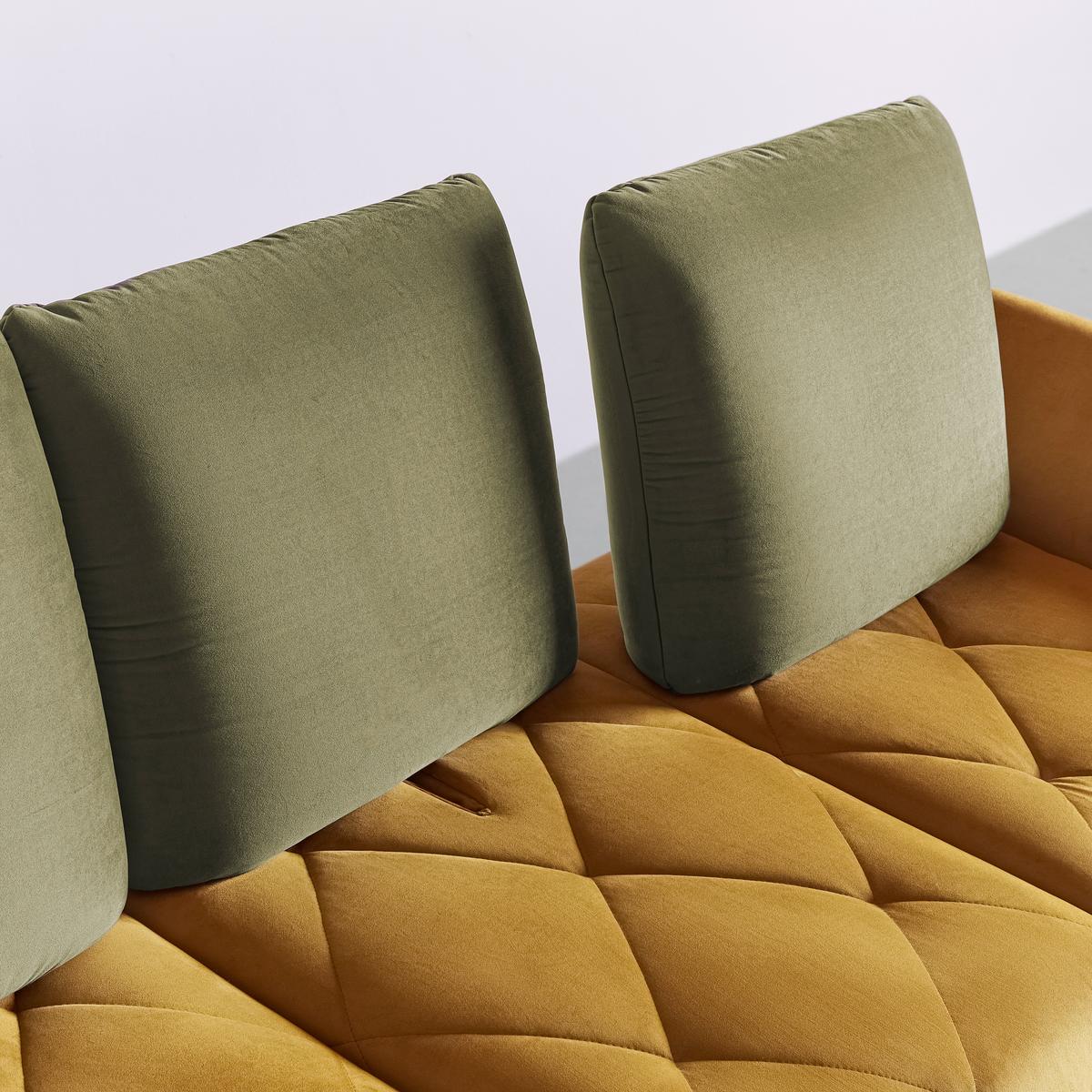 Wohnlandschaft Rhombus Goldfarben/Olivgrün - Goldfarben/Schwarz, Lifestyle, Holzwerkstoff/Textil (313/94/157cm) - Premium Living