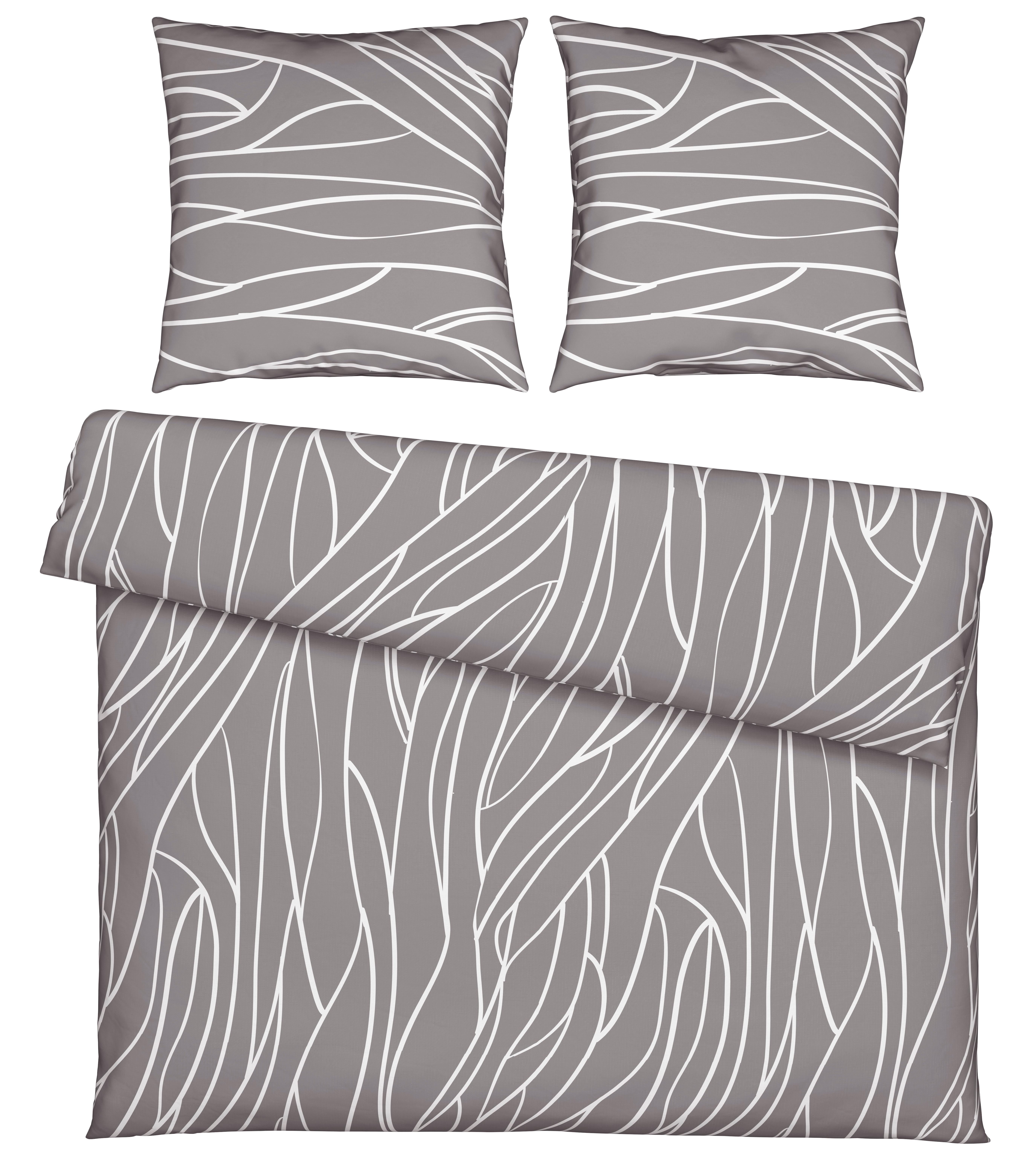 Bettwäsche Juliane XXL Grau ca. 200x200cm - Grau, KONVENTIONELL, Textil (200/200cm) - Mömax