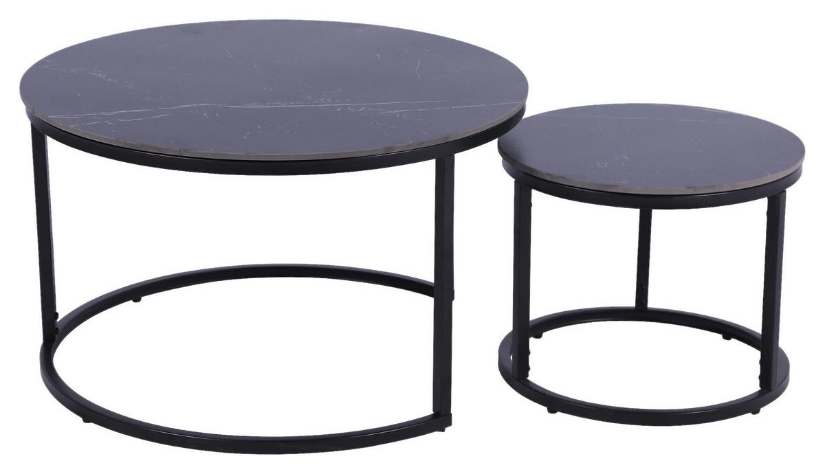 Klubska Miza Seoul, Črna - črna, Moderno, kovina/keramika (75/45/75cm)