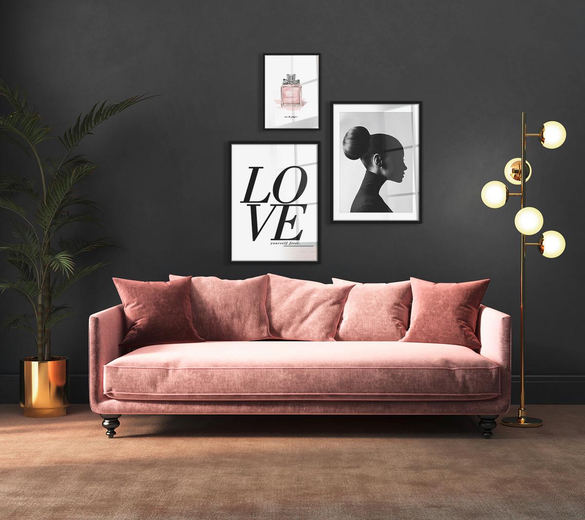 Bild Image ca. 30x40cm - Rosa/Weiß, Holzwerkstoff/Papier (30/40cm) - Modern Living