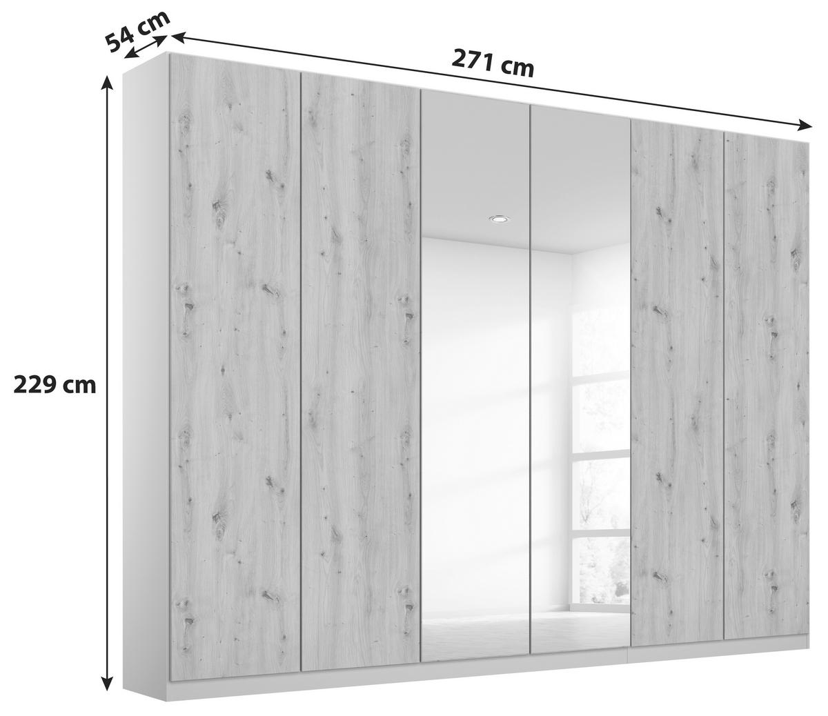 DULAP USI ROTATIVE ALABAMA - argintiu/șampanie, Modern, material pe bază de lemn (271/229/54cm) - Modern Living
