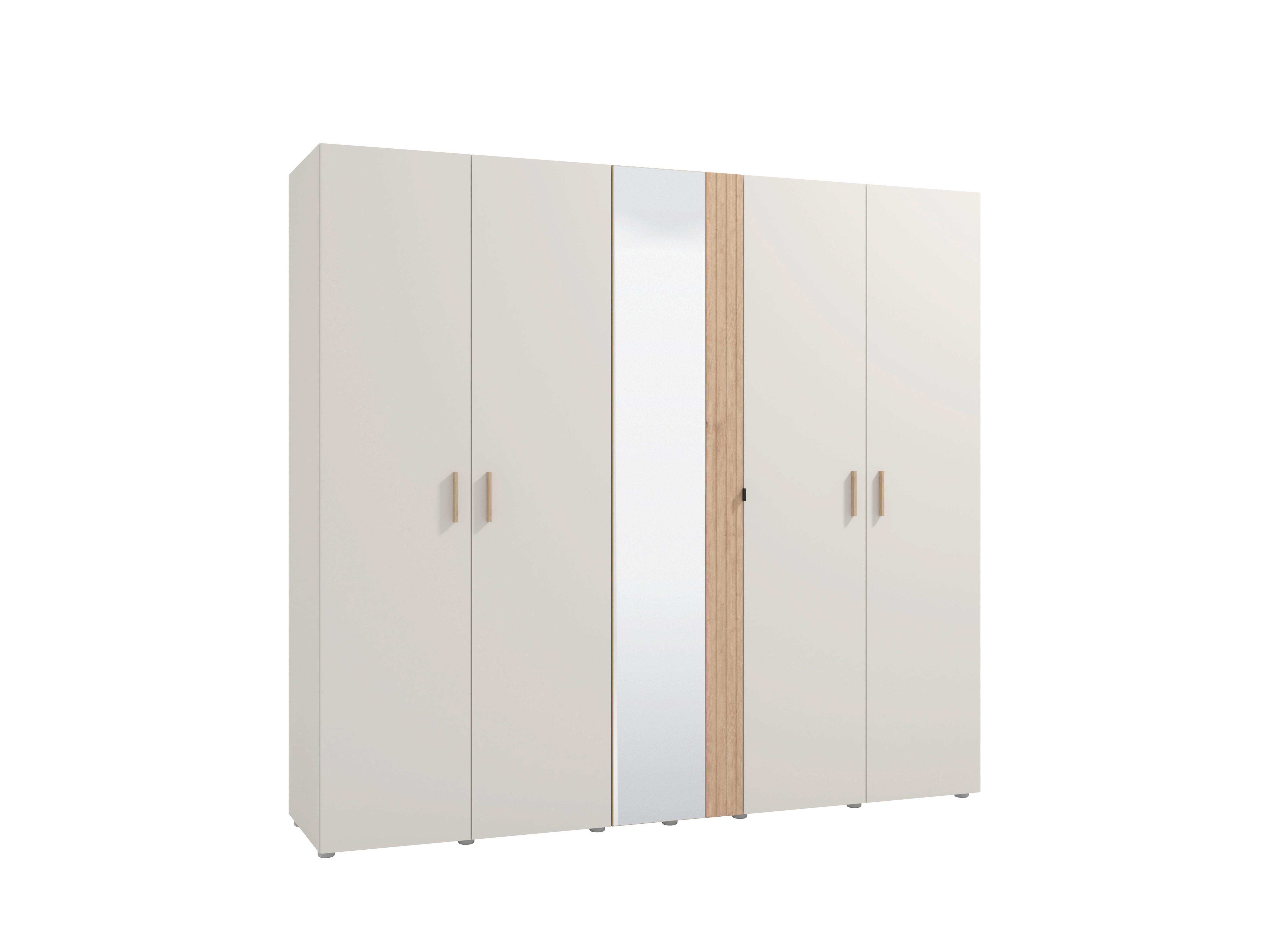 Ruhásszekrény Tükörrel Belfort - kasmírszínű/Artisan tölgy, Modern, faalapú anyag (224,5/207,5/56cm)