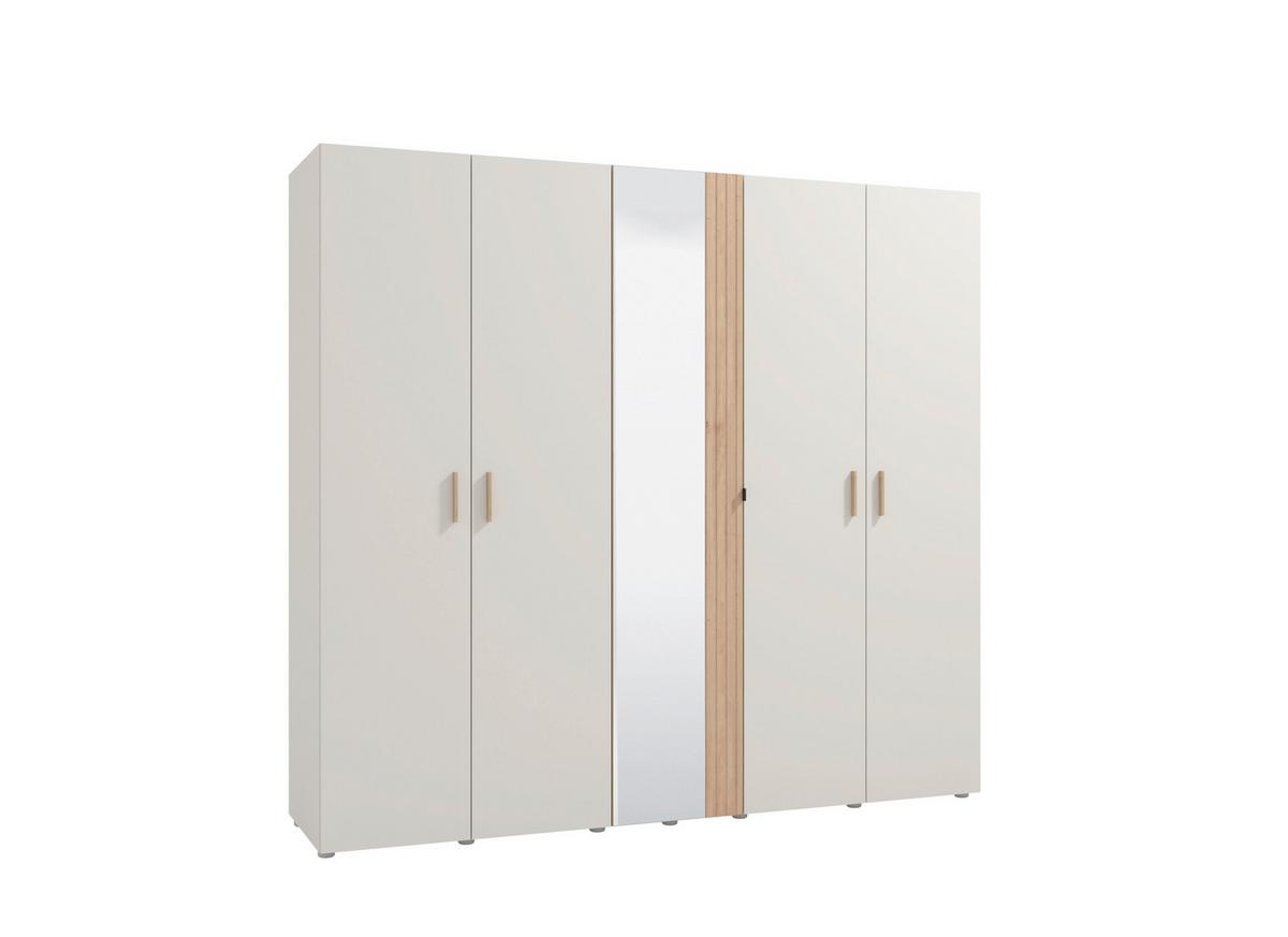 Ruhásszekrény Tükörrel Belfort - kasmírszínű/Artisan tölgy, Modern, faalapú anyag (224,5/207,5/56cm)