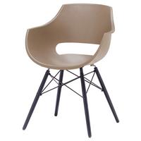 KRZESŁO Z PODŁOKIETNIKAMI ROCKVILLE - czarny/taupe, Design, tworzywo sztuczne/drewno (57/80/58cm) - Livetastic