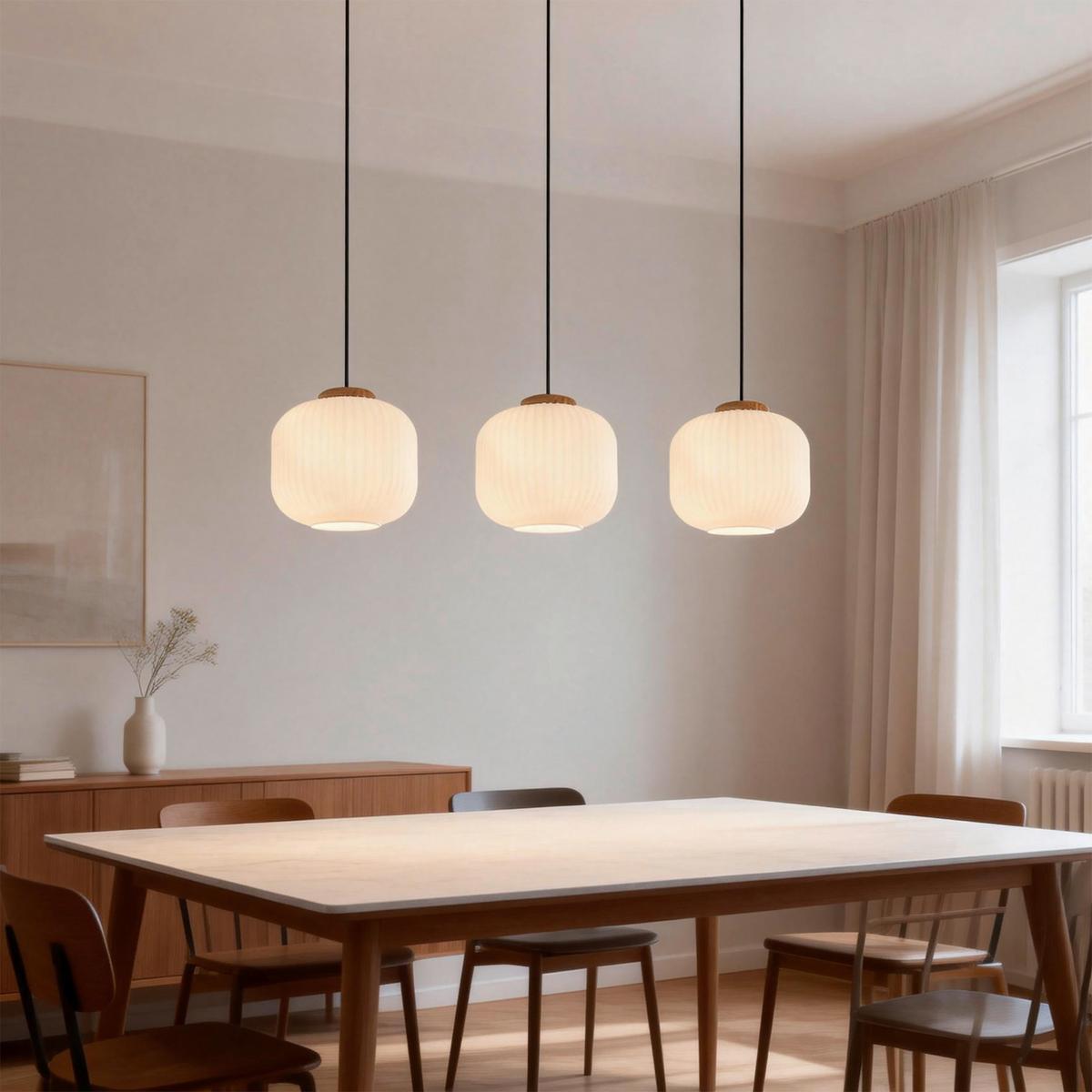 LAMPA WISZĄCA ANNA - biały, Trend, metal/drewno (84.5/20/120cm) - Collett's Monde