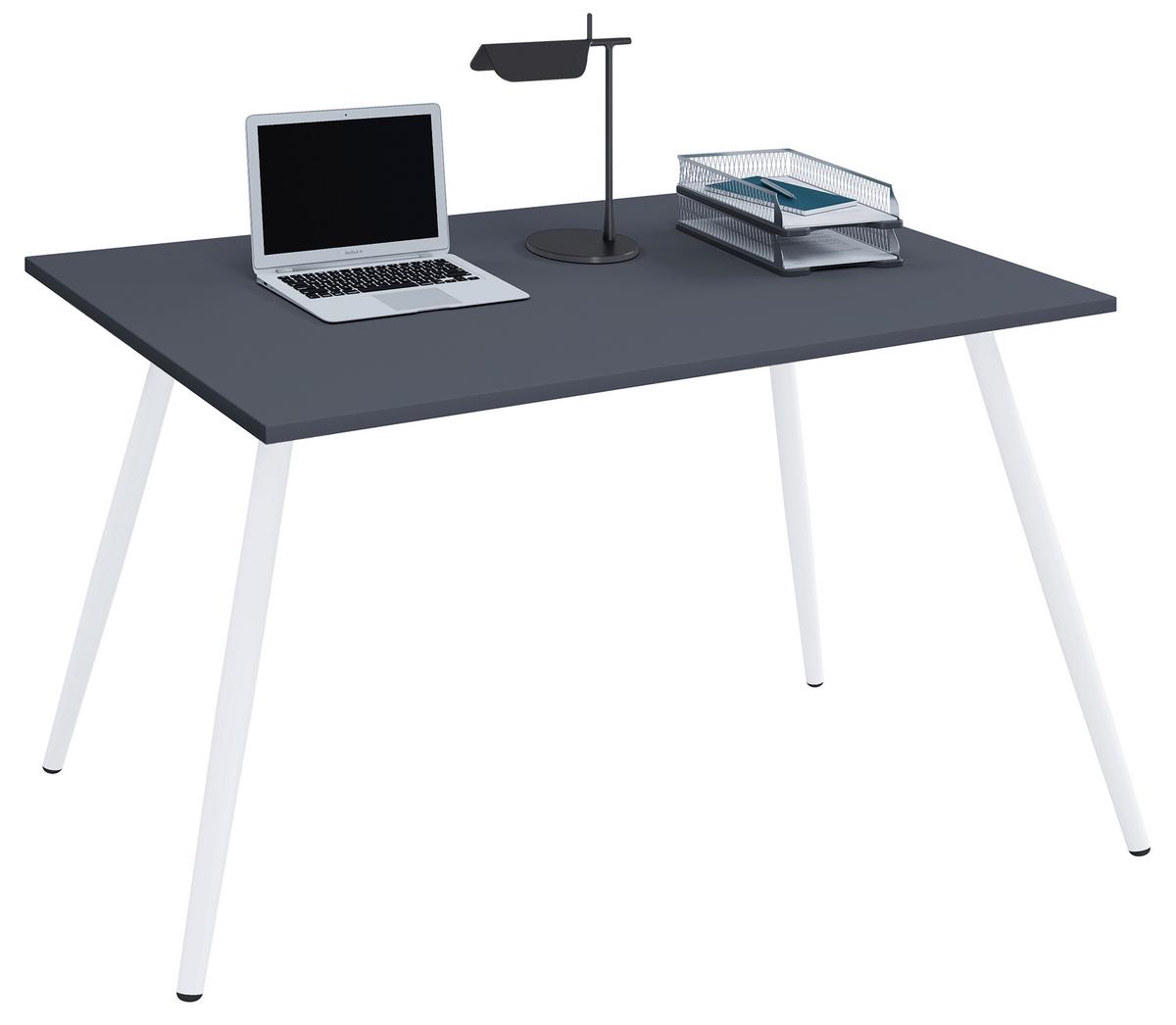 Pisalna Miza Salia, Antracit, Bela, 110x50cm - bela/antracit, Moderno, kovina/leseni material (110/50/70cm) - MID.YOU