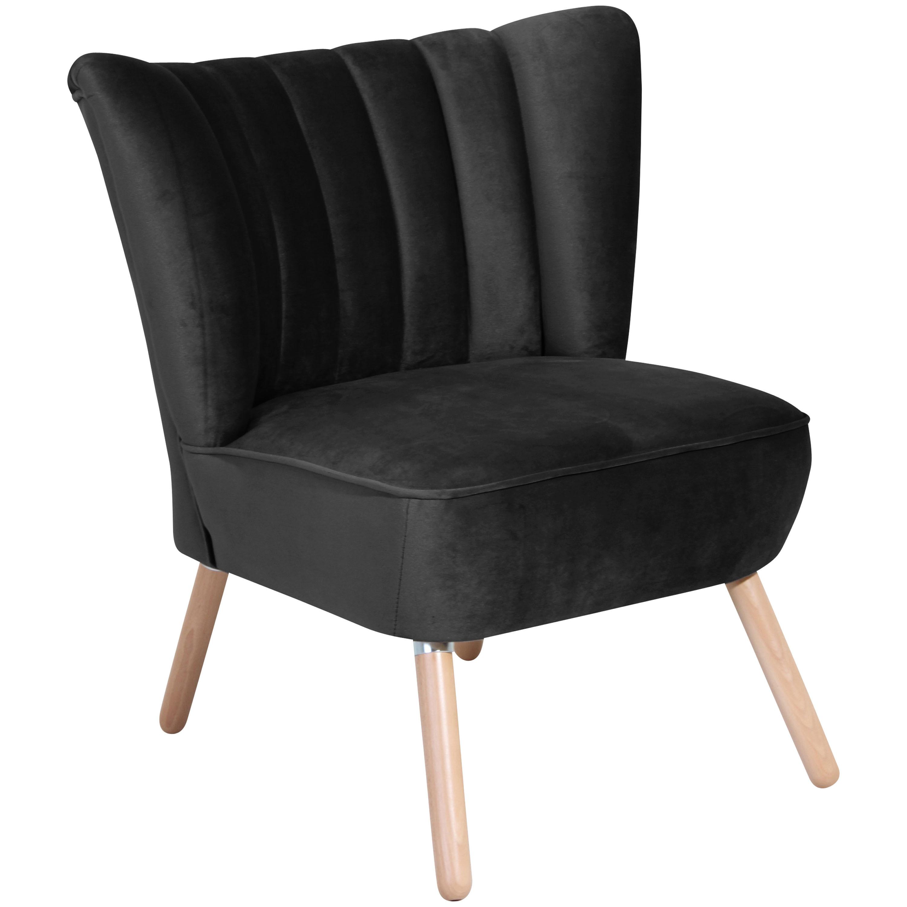 SESSEL ALESSANDRO - Buchefarben/Schwarz, Design, Holz/Textil (70/80/66cm) - Max Winzer