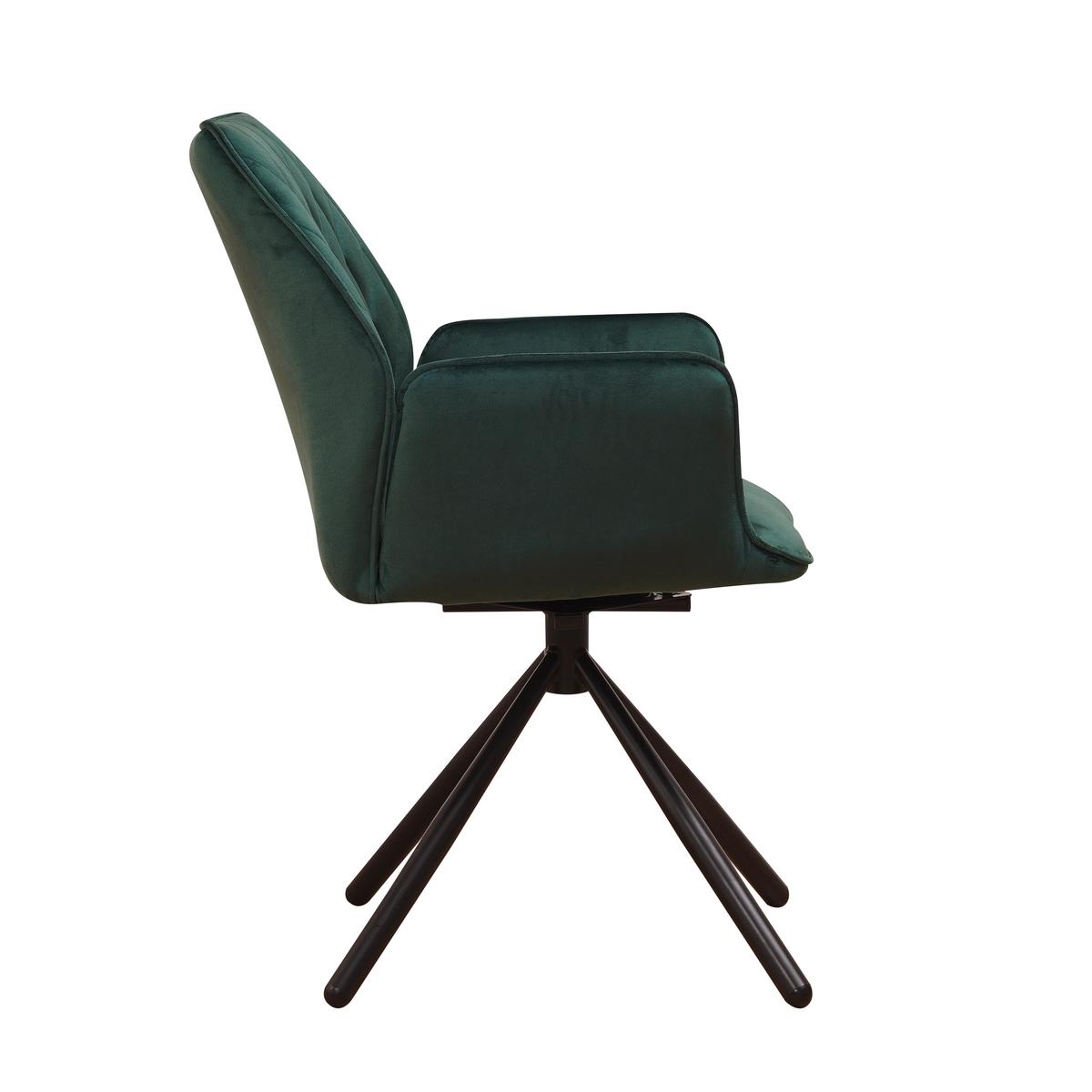 Set Naslanjačev Donny, Zelena, 2 Kos - črna/zelena, Moderno, kovina/tekstil (57,5/92/52cm) - MID.YOU