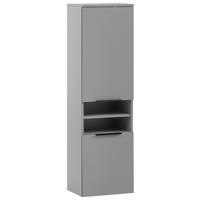 Midischrank Alessio Grau - Platinfarben/Schwarz, MODERN, Holzwerkstoff/Metall (40,3/138,3/32cm) - MID.YOU