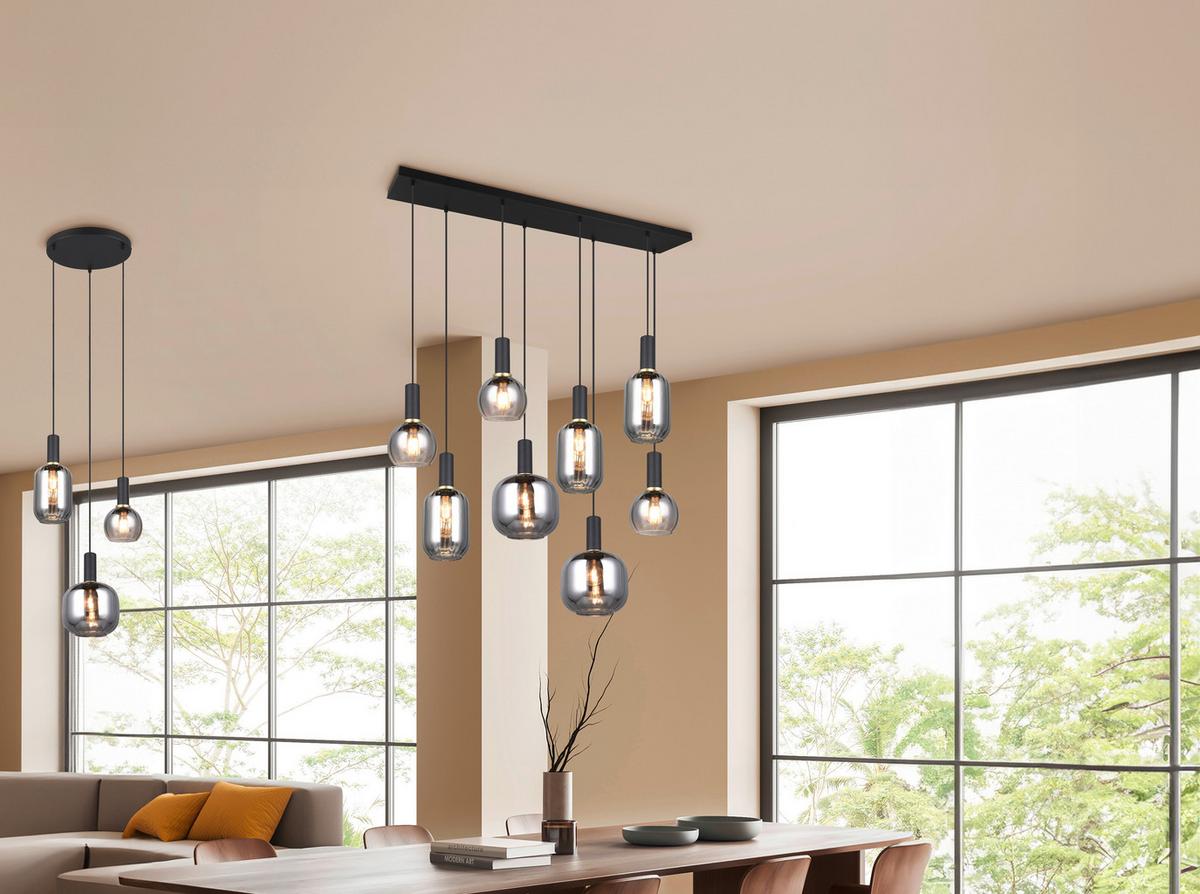 LAMPA WISZĄCA 319800632 DIVA - czarny/kolor chromowy, Basics, metal/szkło (92/35/150cm) - Trio Leuchten