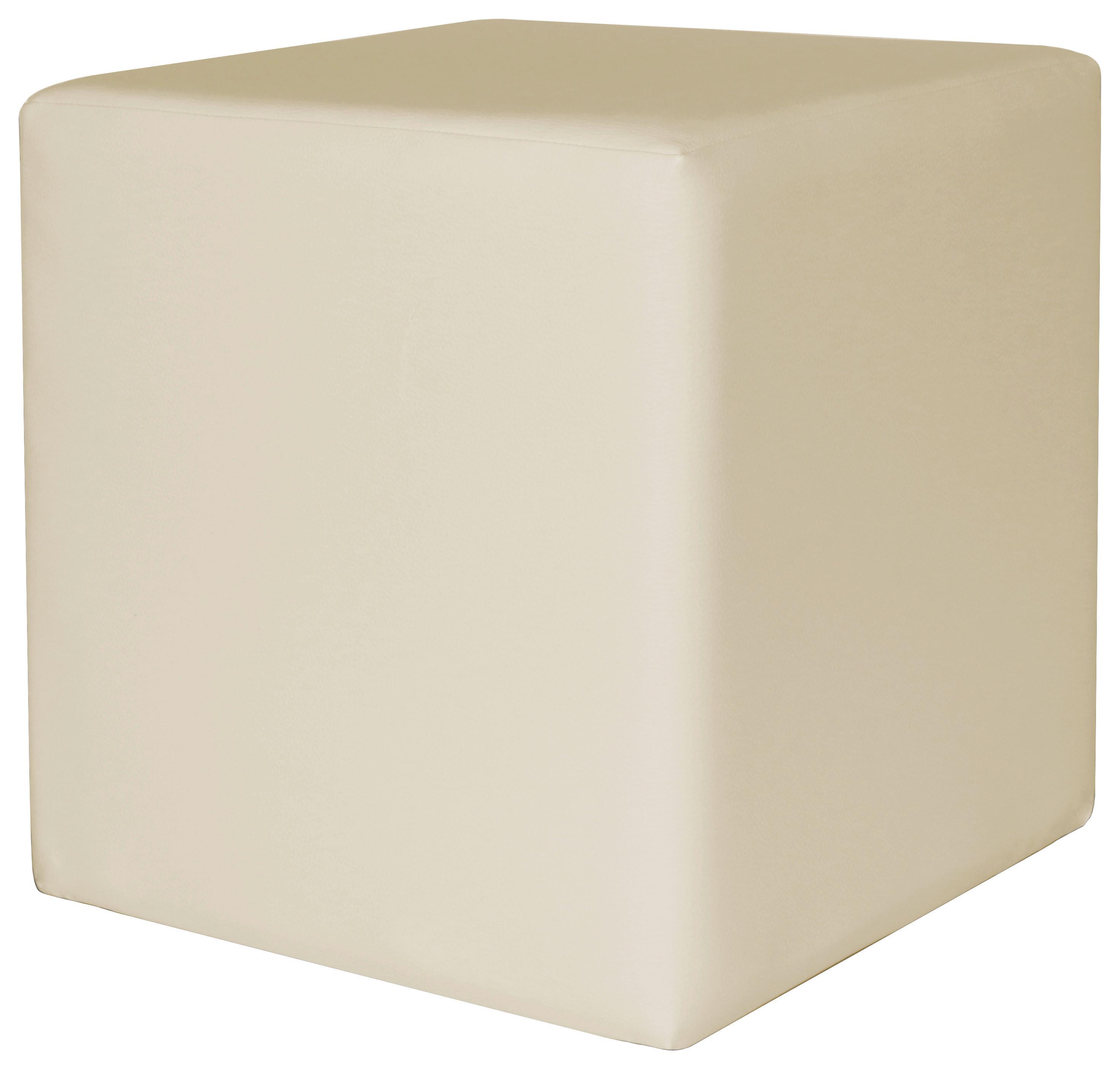 Tabure Colorfull Cube - bež/krem, Modern, tekstil/plastika (40/40/42cm) - Based