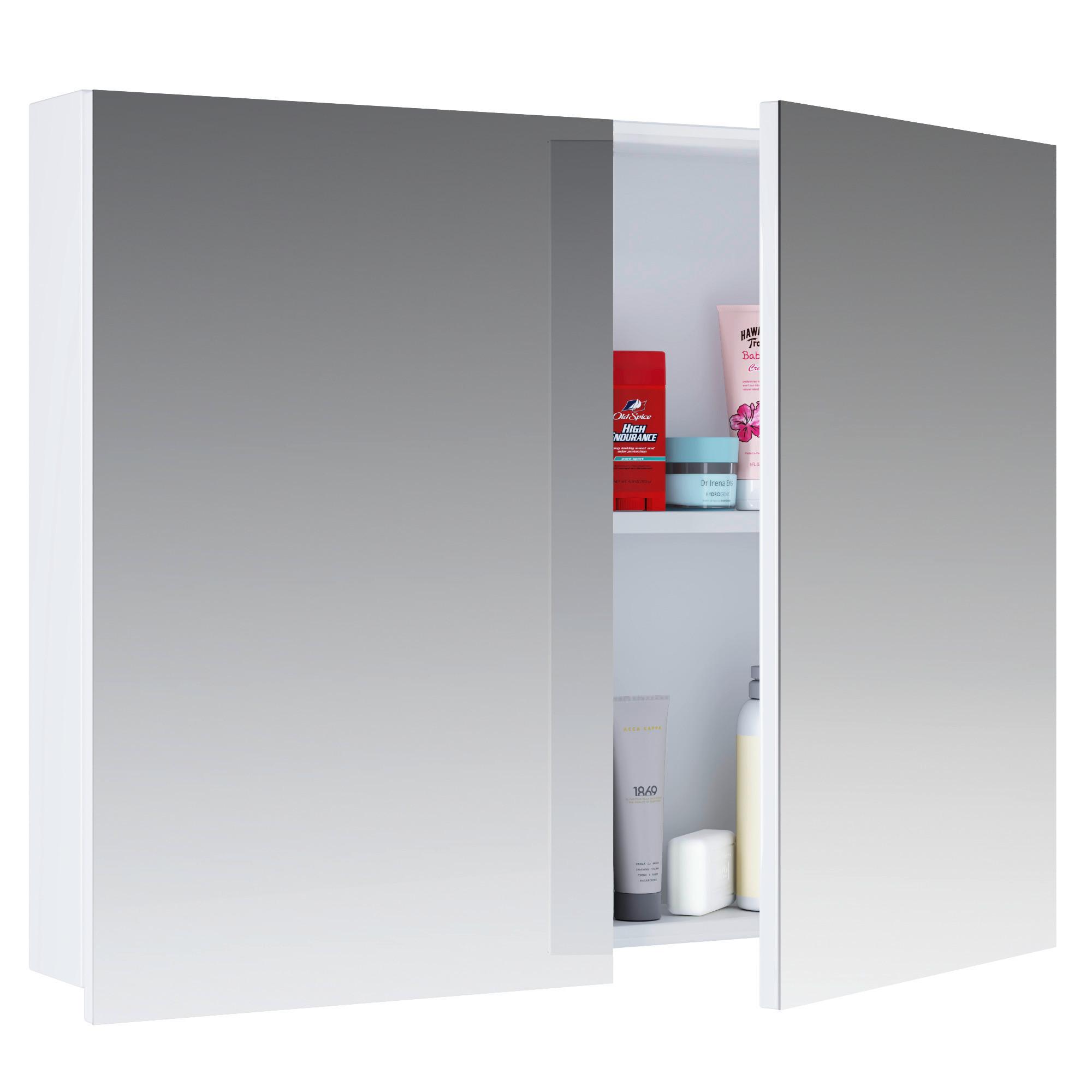 Spiegelschrank Flandu ca. 60x60 cm Weiß - Weiß, MODERN, Holzwerkstoff (60/59,4/12cm) - MID.YOU