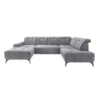 WOHNLANDSCHAFT SANO - Hellgrau/Schwarz, MODERN, Textil/Metall (180/337/200cm) - Livetastic