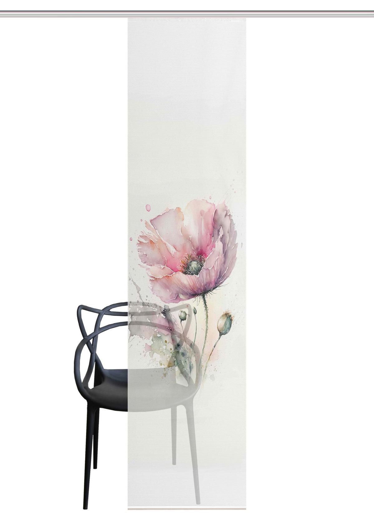 ZASŁONA PANELOWA MELIORA - różowy/biały, Natur, tkanina (60/245cm)