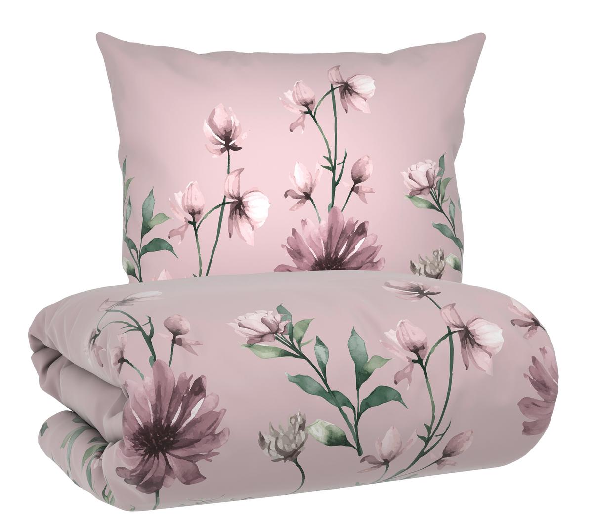 Bettwäsche Wiese XL Mauve ca. 155x220cm - Mauve, KONVENTIONELL, Textil (155/220cm) - Mömax