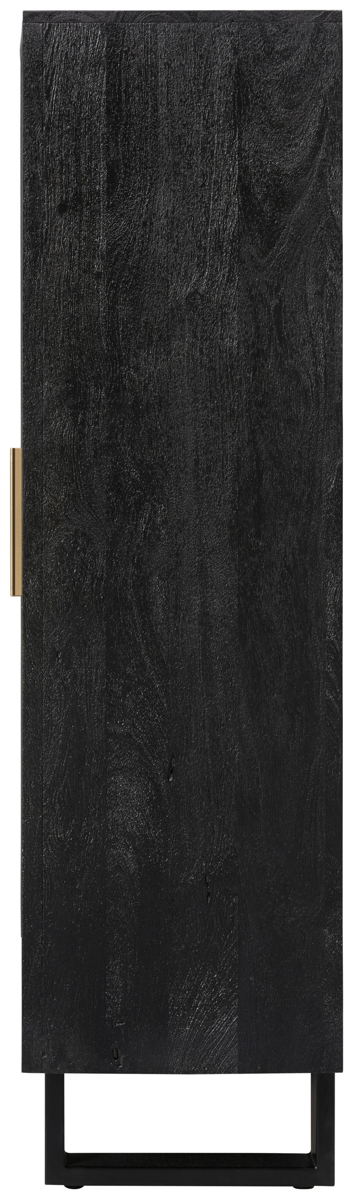 KOMODA WYSOKA HIGHBOARD - czarny/kolor złoty, Design, metal/drewno (90/150/40cm) - Livetastic