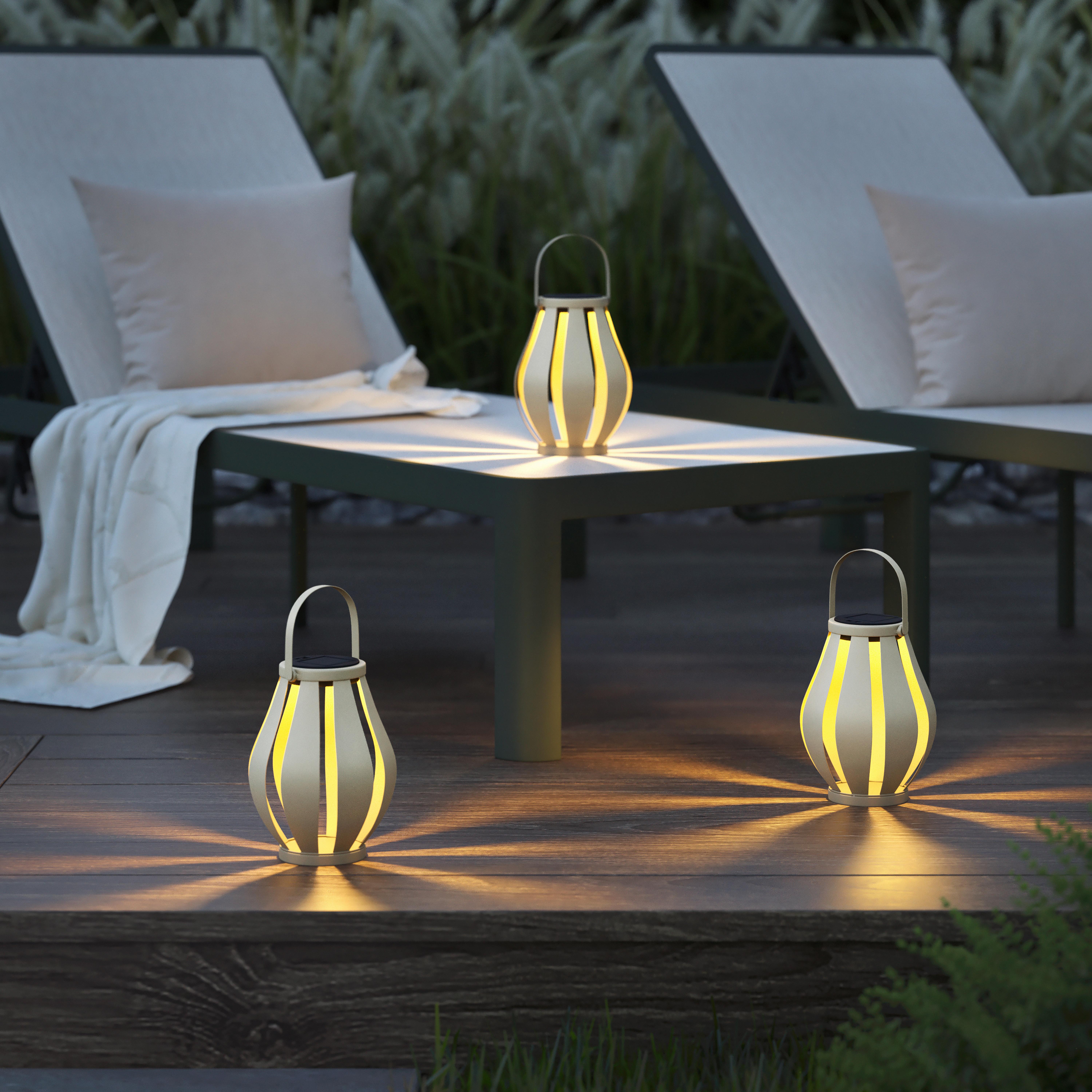 Solarleuchte Sonni Braun max. 0,06 Watt - Beige, KONVENTIONELL, Kunststoff/Metall (15/20-27,5cm) - Mömax