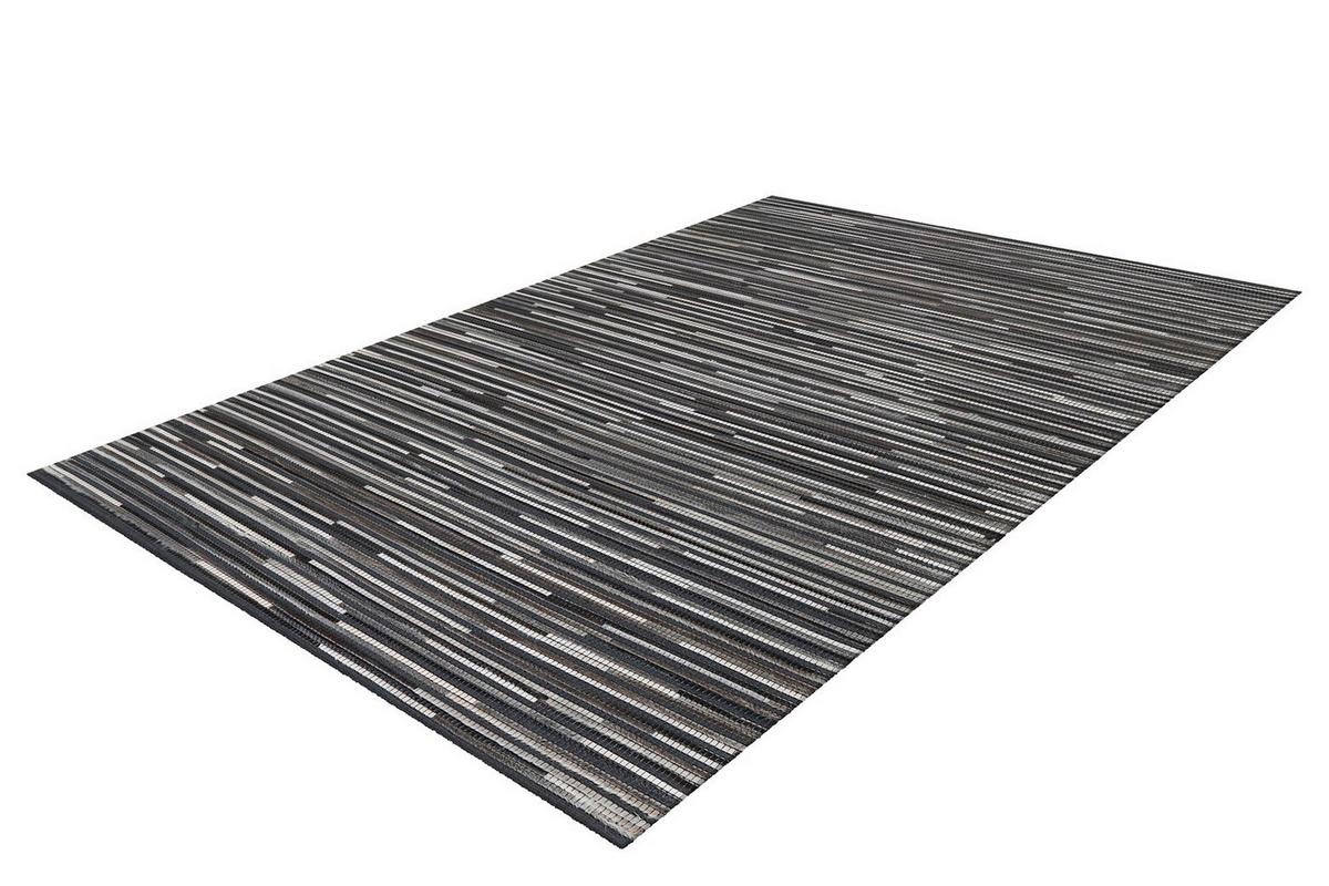 Flachwebeteppich Wild 8023 Dunkelgrau 170 X 240 - Dunkelgrau, Basics, Leder/Textil (170/240cm) - Kayoom