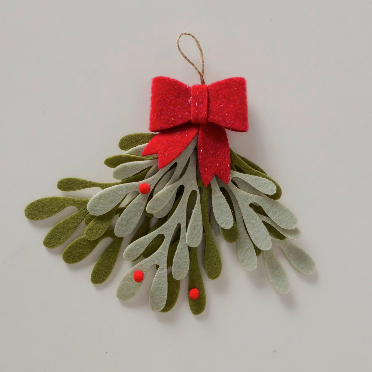 Dekohänger Mistle I Grün/Rot - Rot/Grün, KONVENTIONELL, Textil (12/5/19cm) - Modern Living