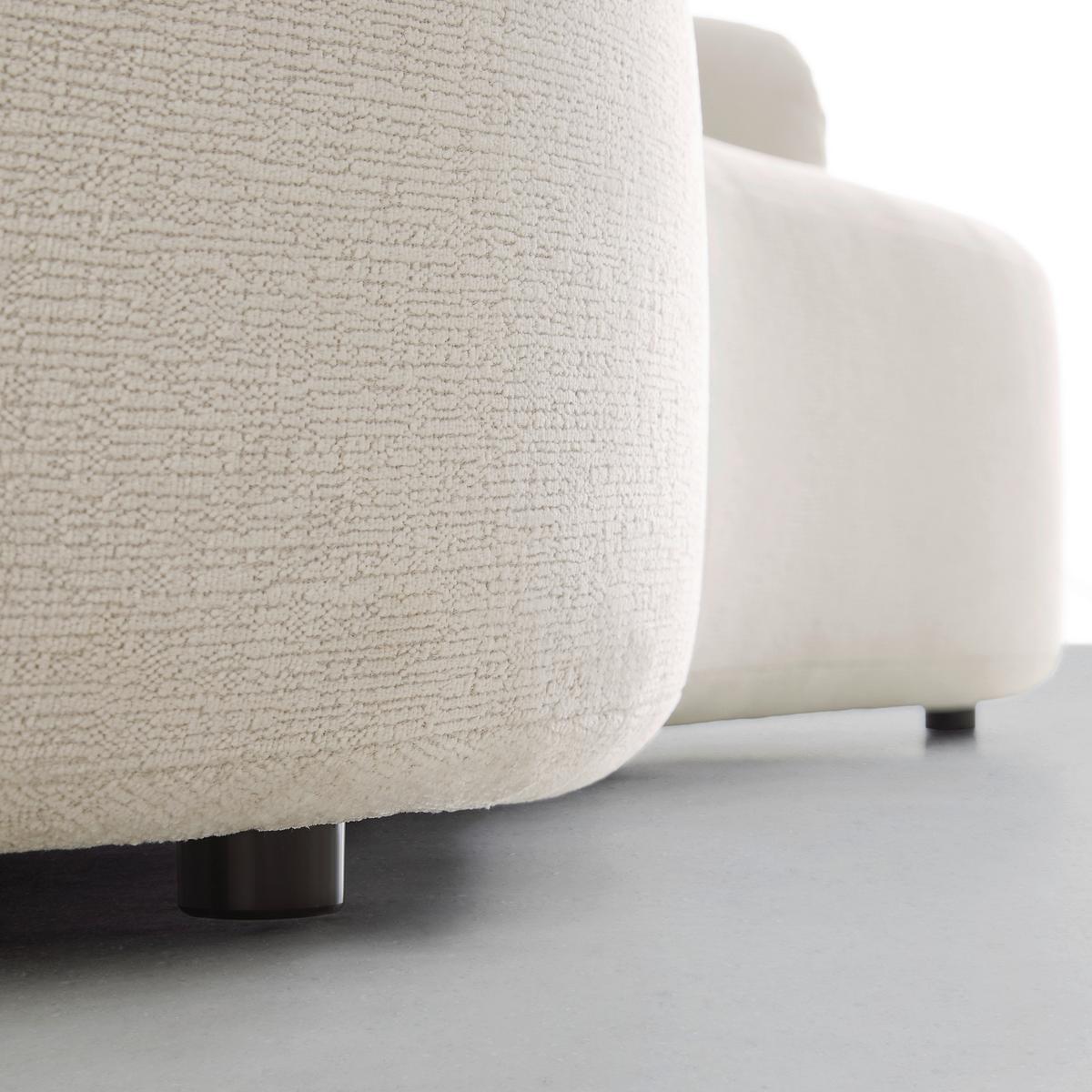 Velika Zofa Leonas, Bež, Polkrožna - črna/bež, Moderno, umetna masa/tekstil (235/72/110cm) - Premium Living