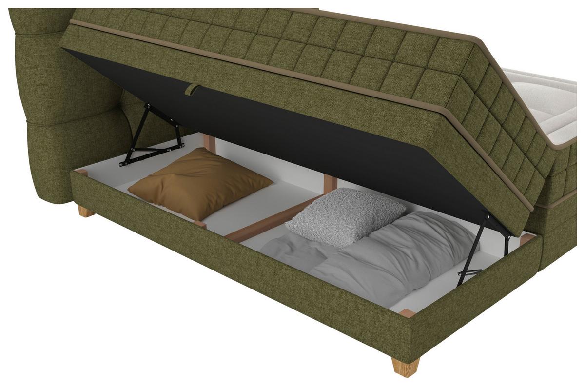 Boxspringbett Bianco Grün ca. 180x200cm - Grün, Konventionell, Holz/Holzwerkstoff (180/200cm) - Premium Living