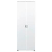 Mehrzweckschrank Arconati ca. 70x34x189 cm Weiß - Silberfarben/Weiß, Basics, Holzwerkstoff/Metall (70/34/189cm) - MID.YOU