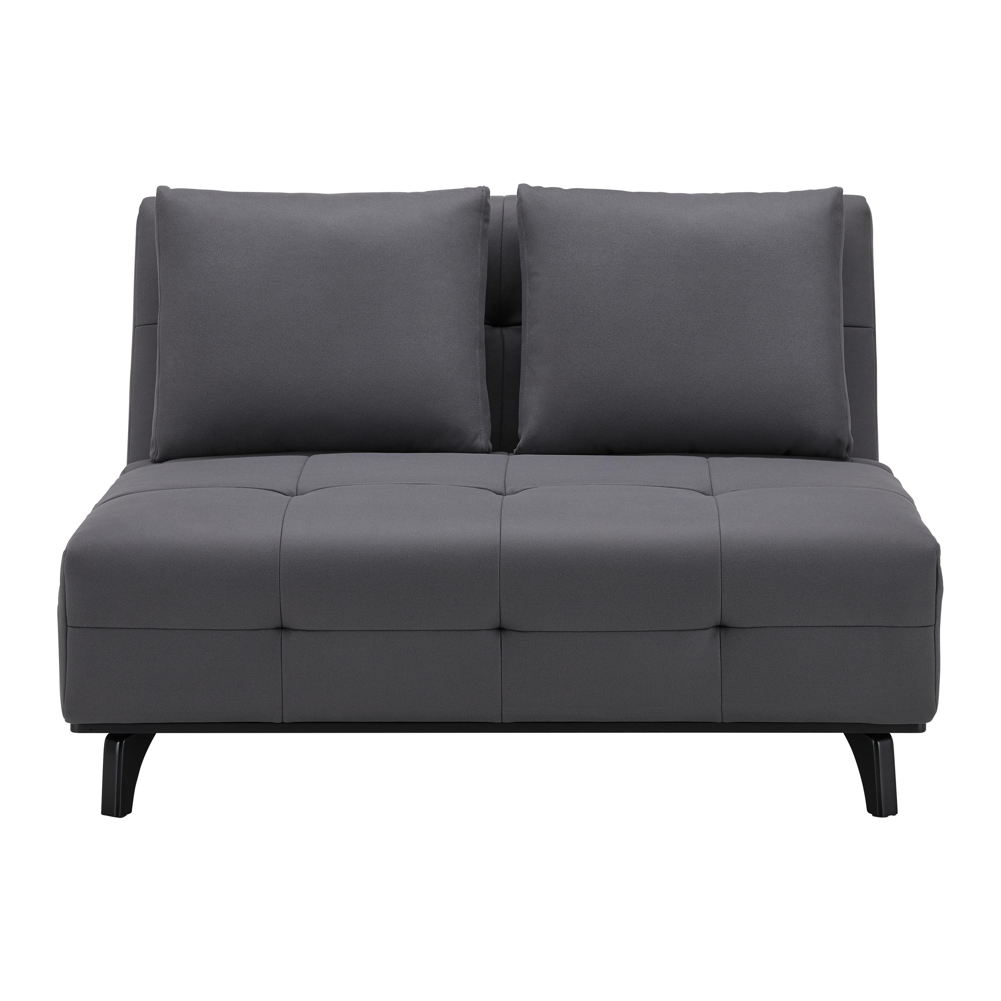 Schlafsofa Rica Grau Webstoff - Schwarz/Grau, MODERN, Holz/Textil (121/83/93cm) - Bessagi Home